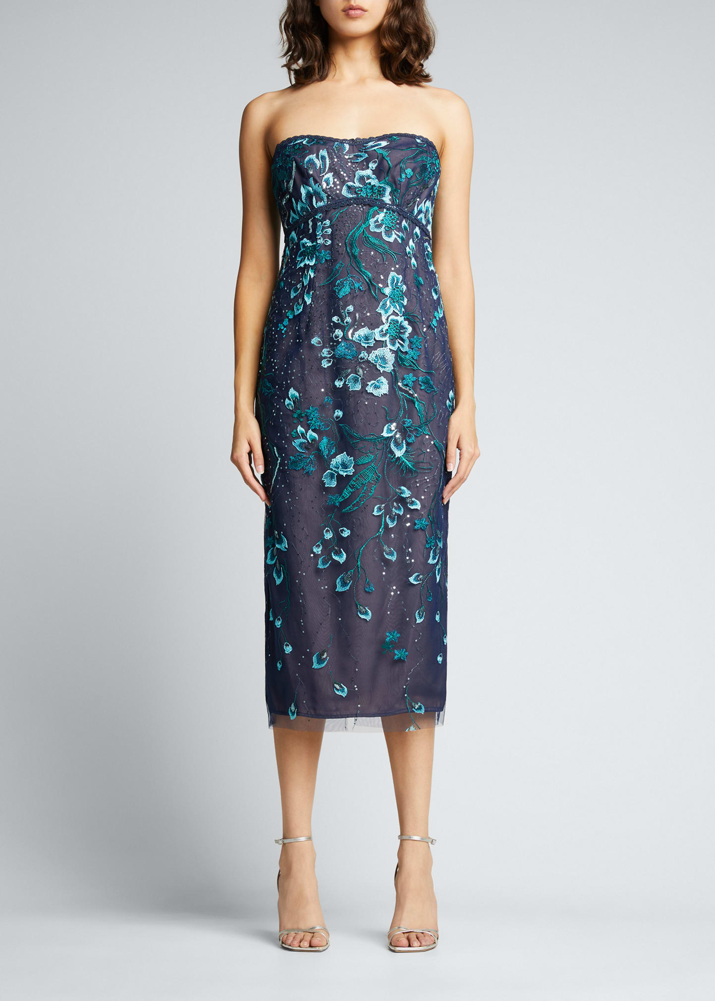 Marchesa notte tea length dress hotsell