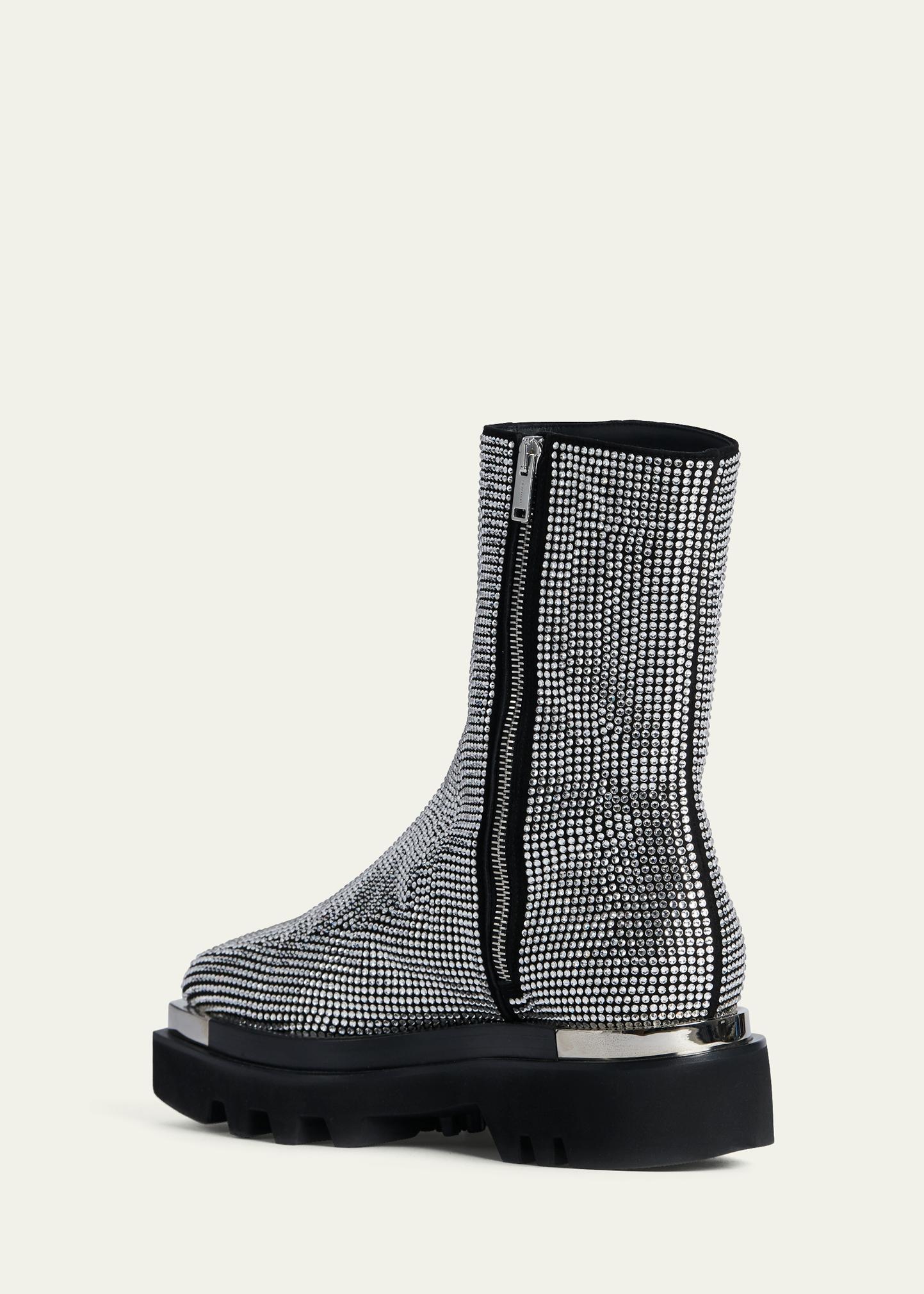 Peter Do Crystal Stud Zip Combat Boots - Bergdorf Goodman