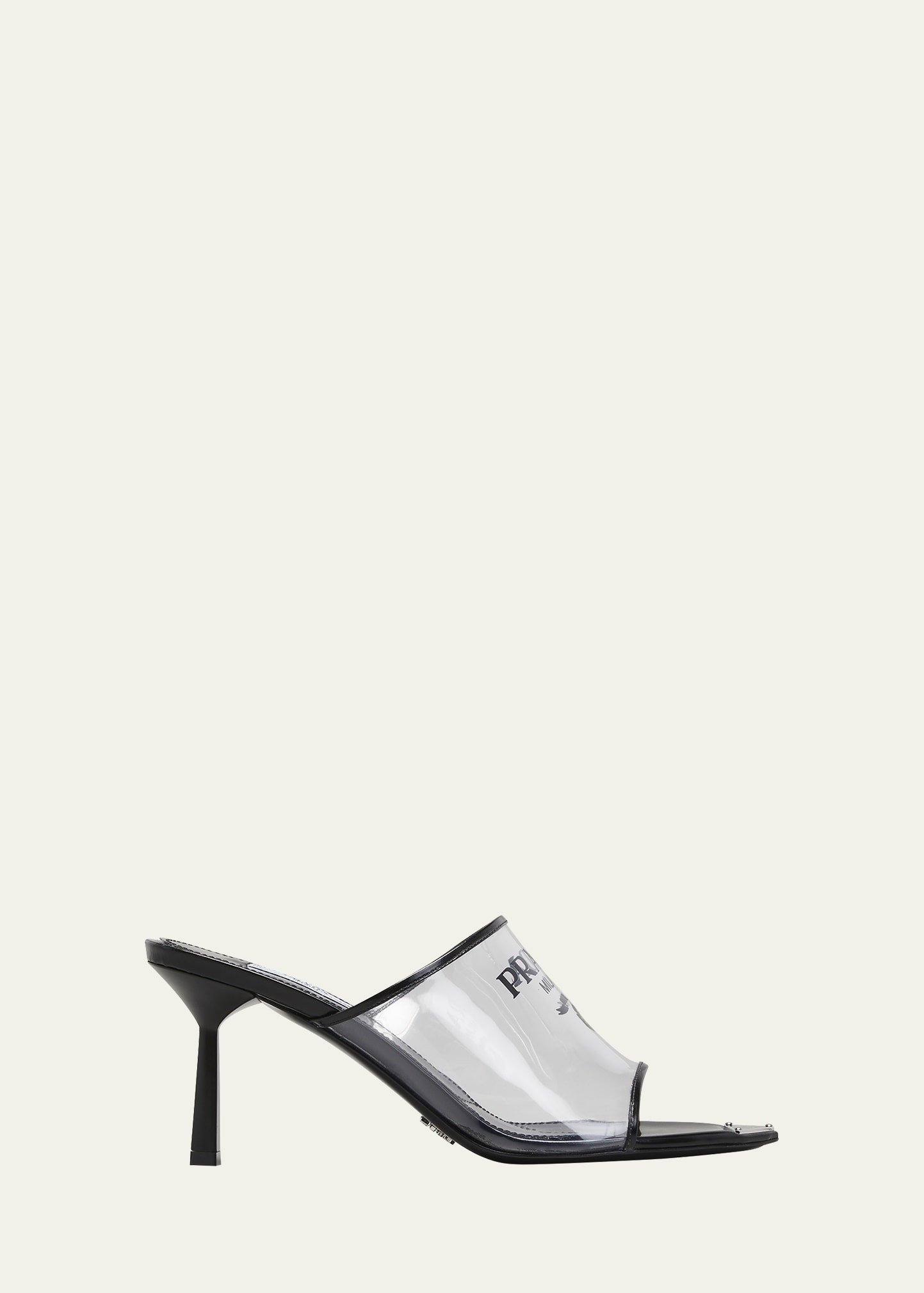 Prada 75mm Plex Logo Extended Sole Mules - Bergdorf Goodman