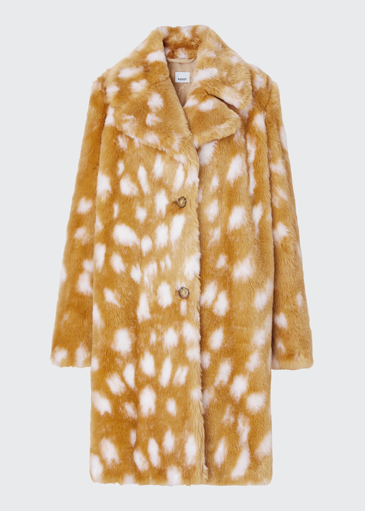 BURBERRY コート ホワイト #38 羊毛 アンゴラ ファー Burberry Bambi Faux Fur Peacoat - Bergdorf Goodman