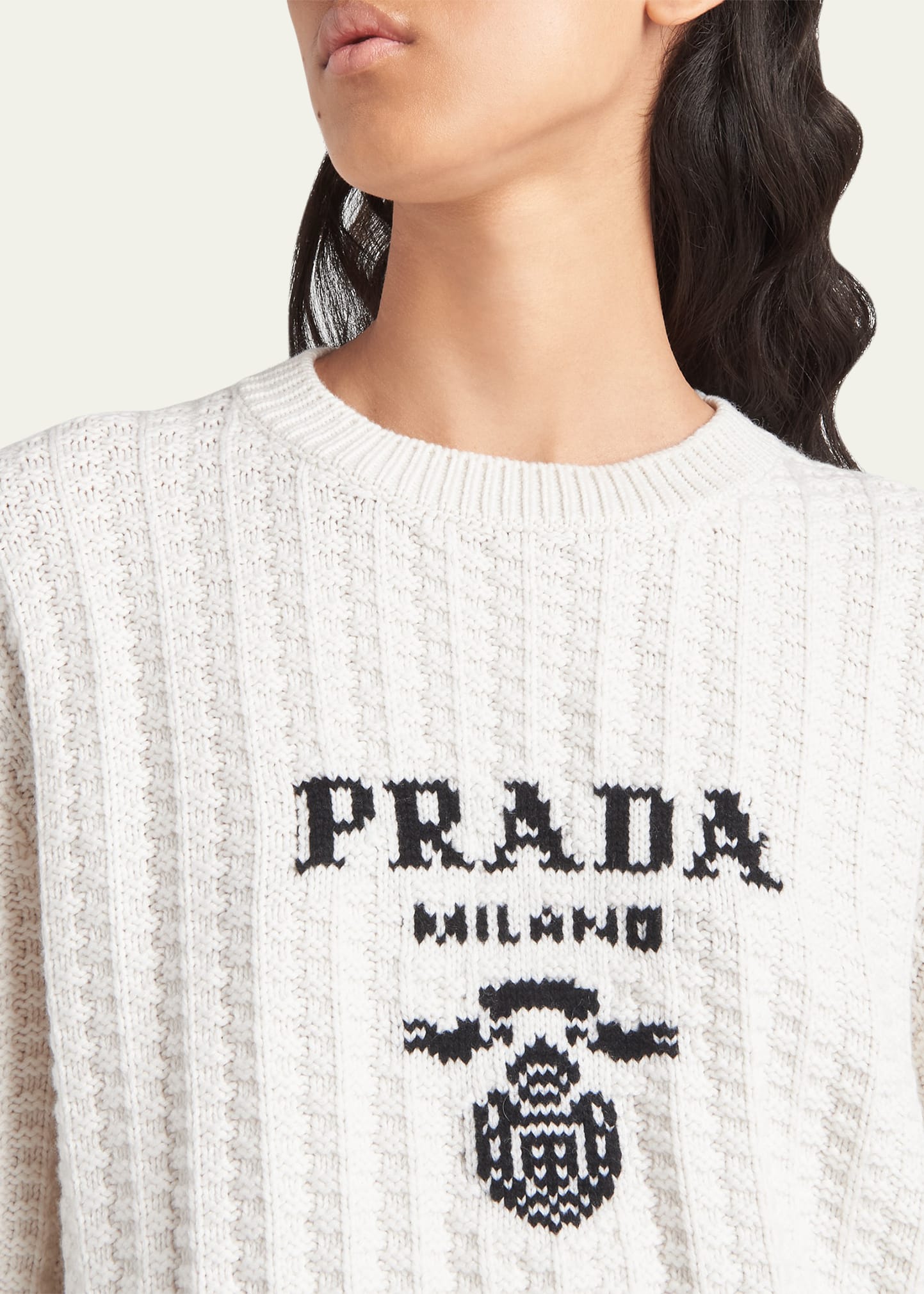 Prada Prada Logo Cashmere Knit Sweater - Bergdorf Goodman