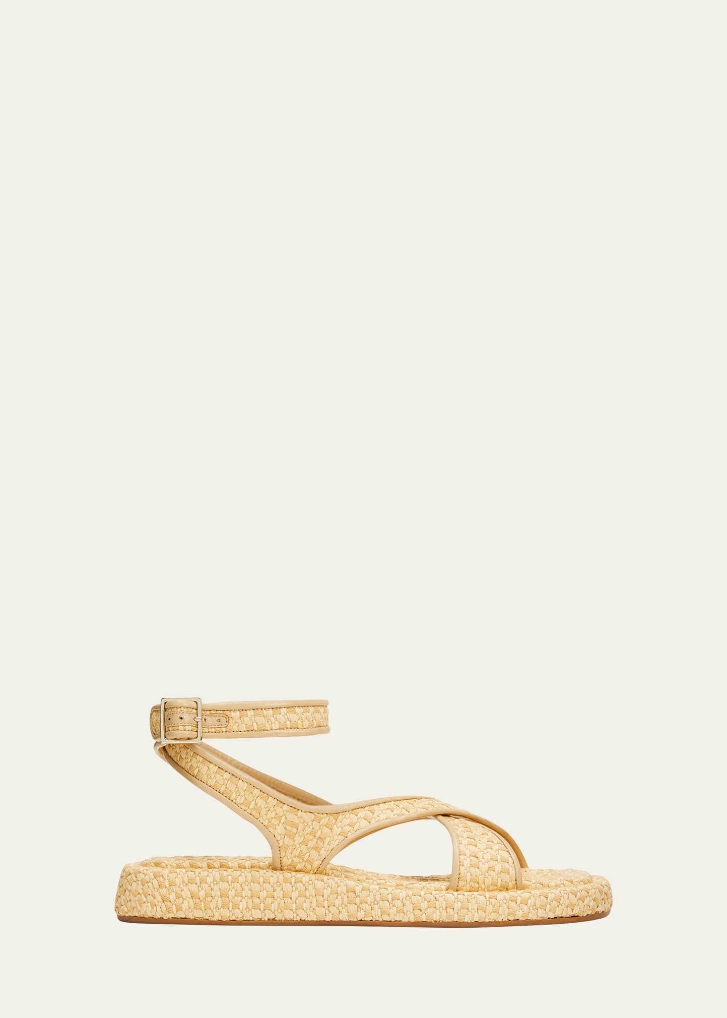 woven flats with ankle strap
