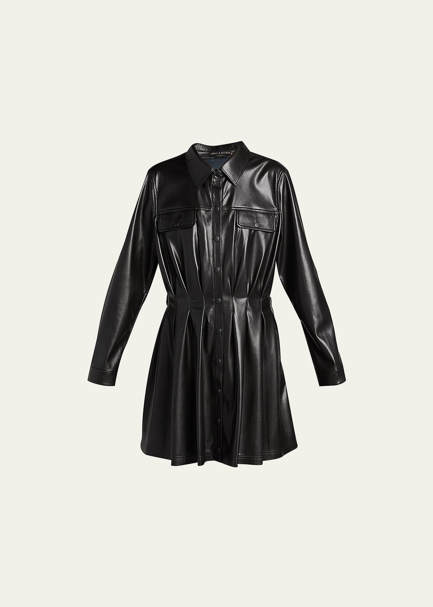 slim fit dress slacks Zara faux leather belted shirt dress sz M. – Kristen's Consignment main image 1