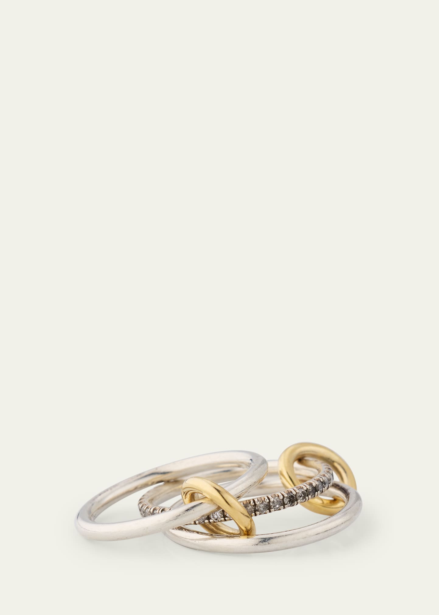 Spinelli Kilcollin Sonny SG Gris Thin 3-Linked Ring in Sterling