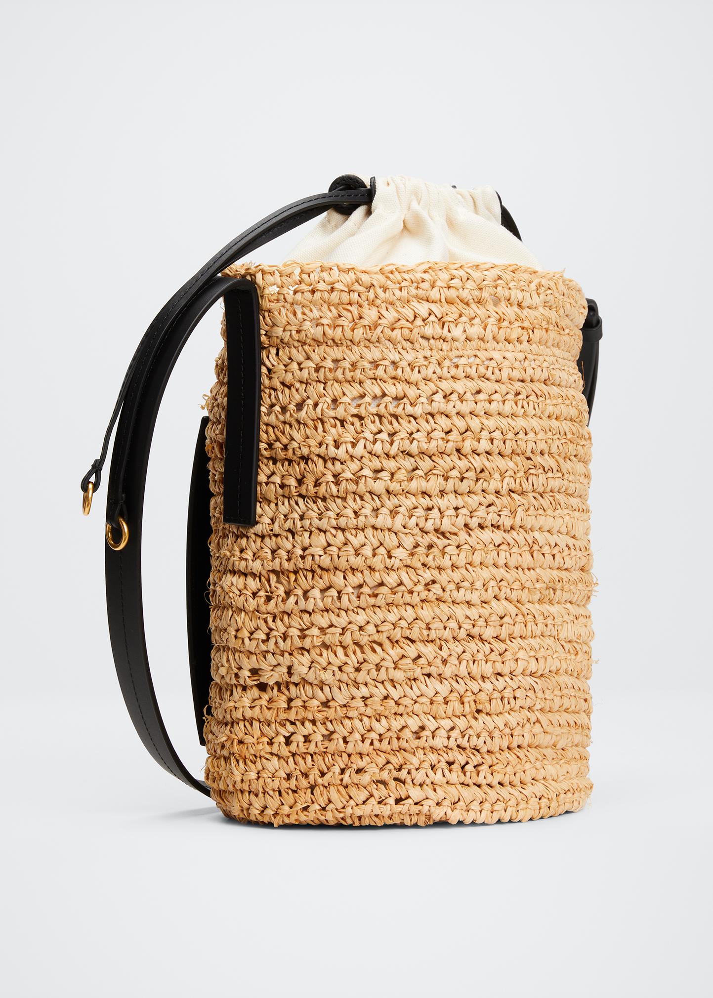 Oroton Jensen Straw Leather Bucket Bag - Bergdorf Goodman