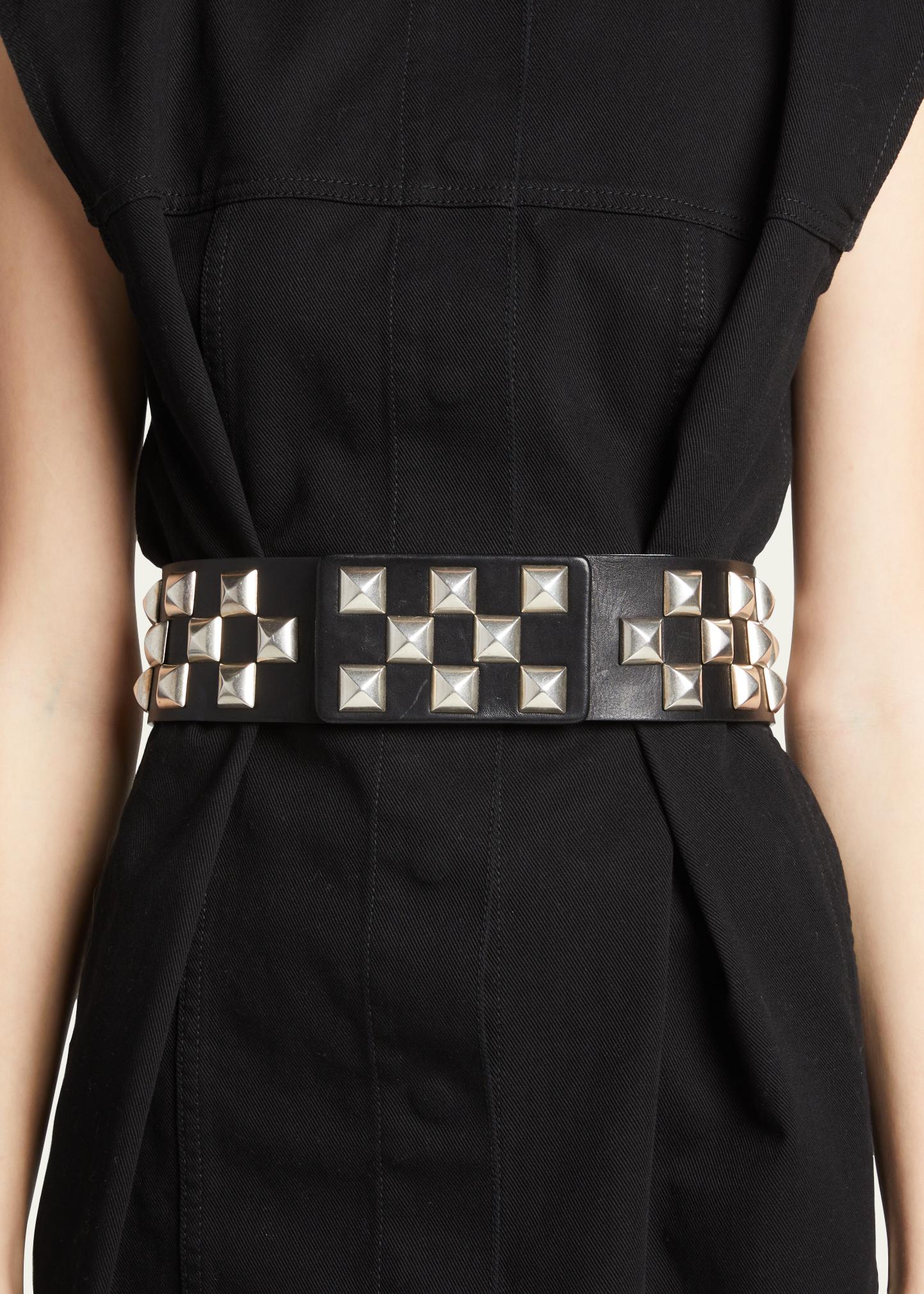 Streets Ahead Roger Studded Leather Belt - Bergdorf Goodman display picture 3