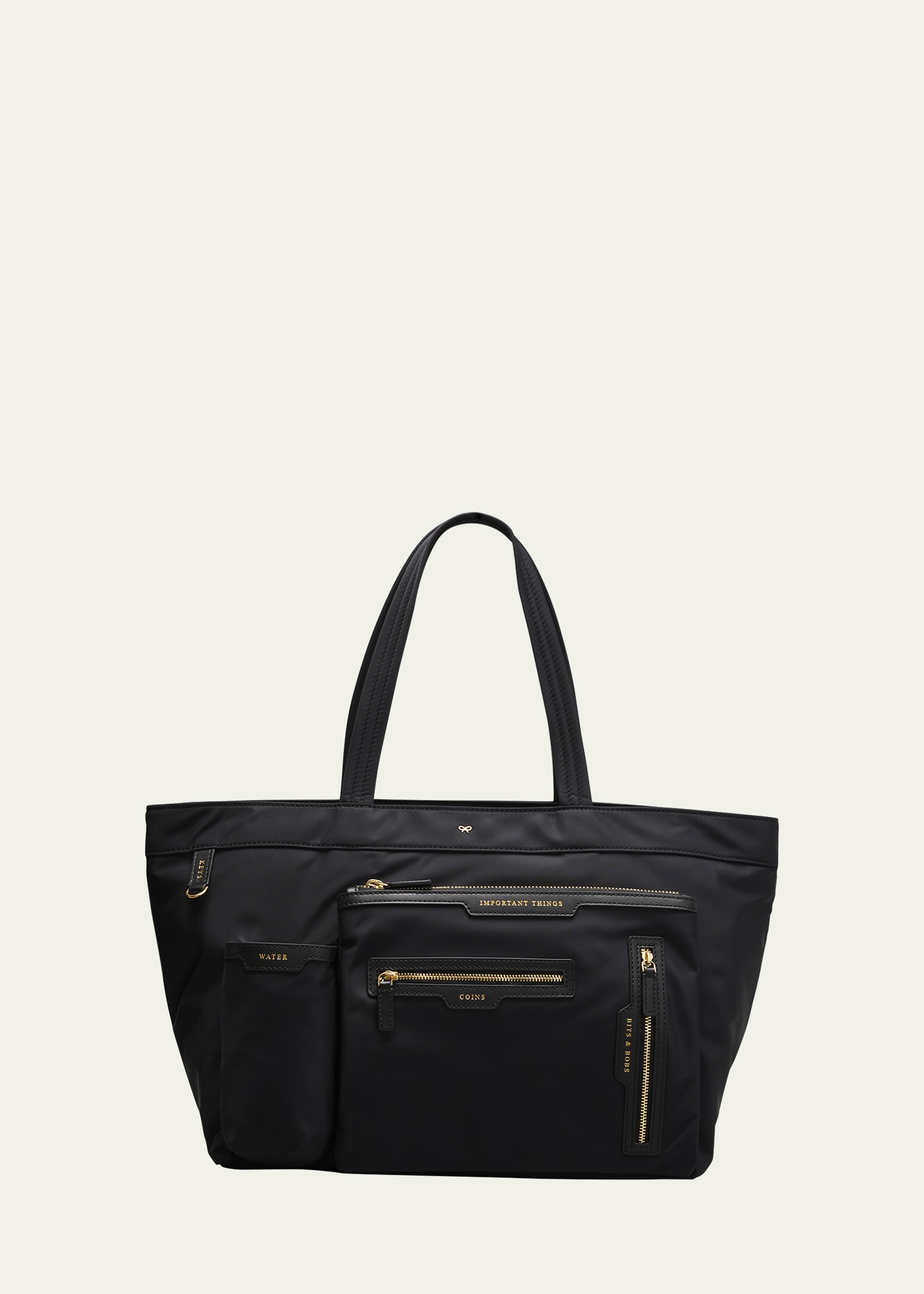 Nylon tote outlet bag with pockets