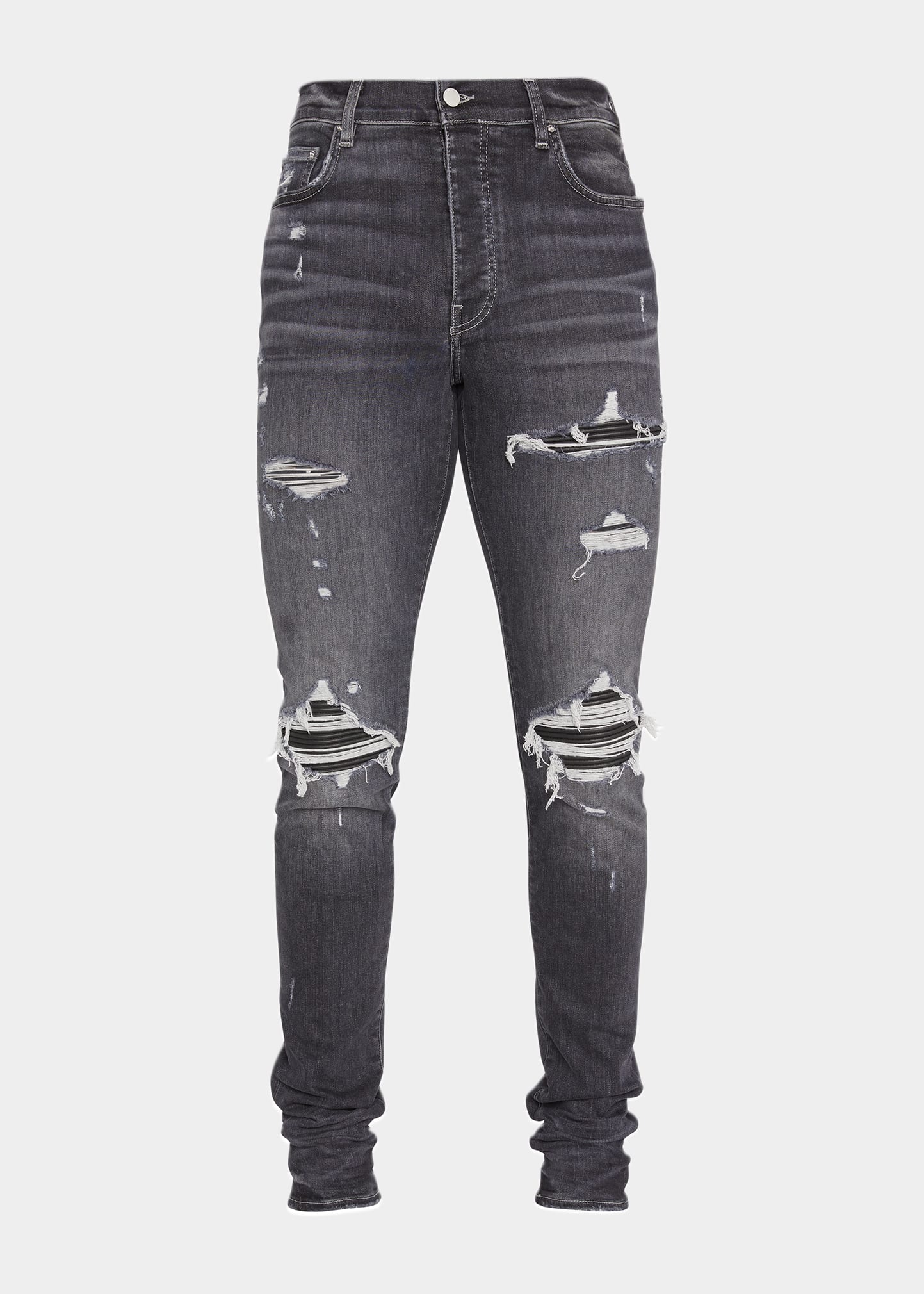amiri mx1 jean レザーパッチ Amiri Men's MX1 Leather-Patch Skinny Jeans - Bergdorf Goodman