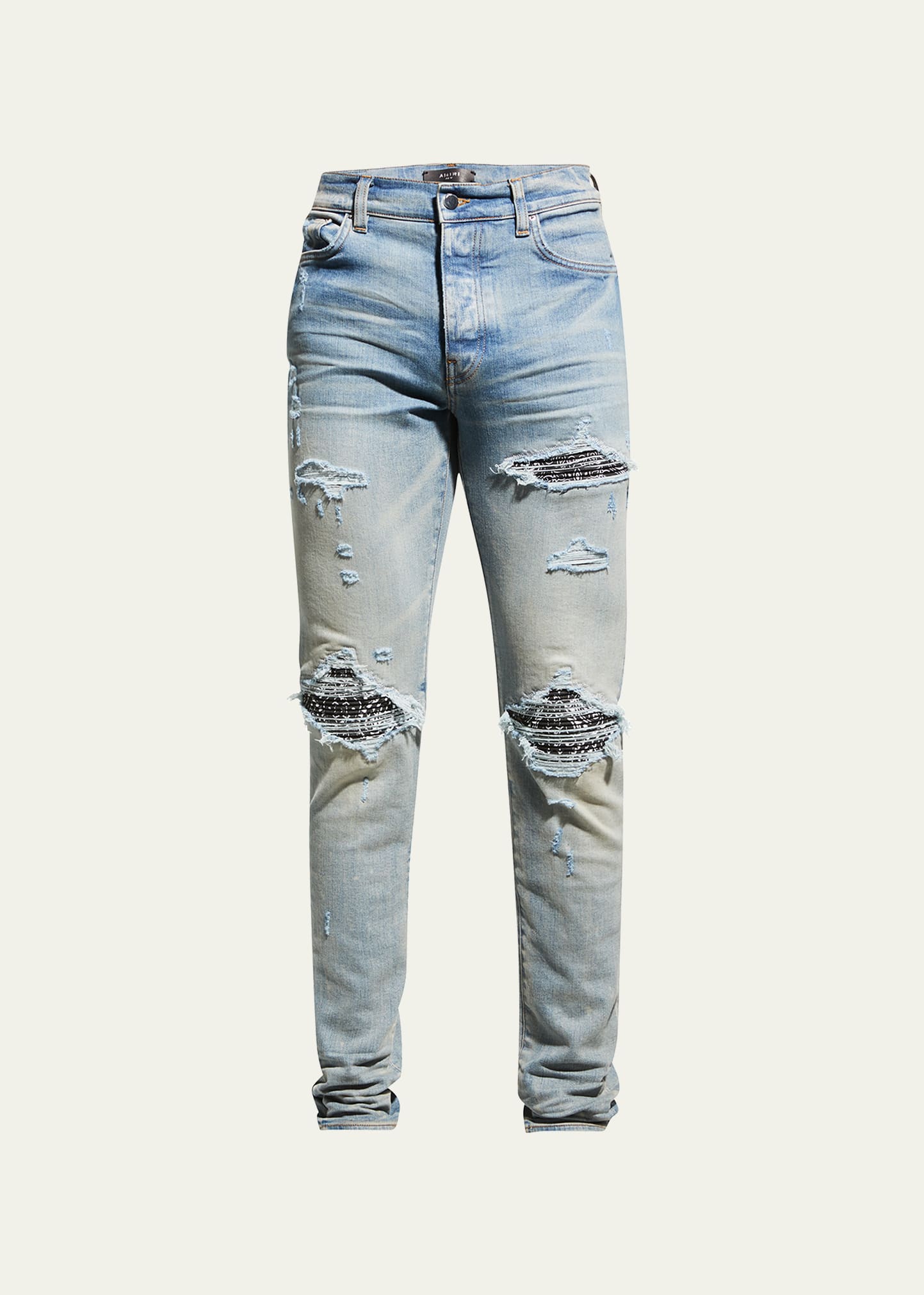 Amiri Men's MX1 Bandana Repair Skinny Jeans - Bergdorf Goodman