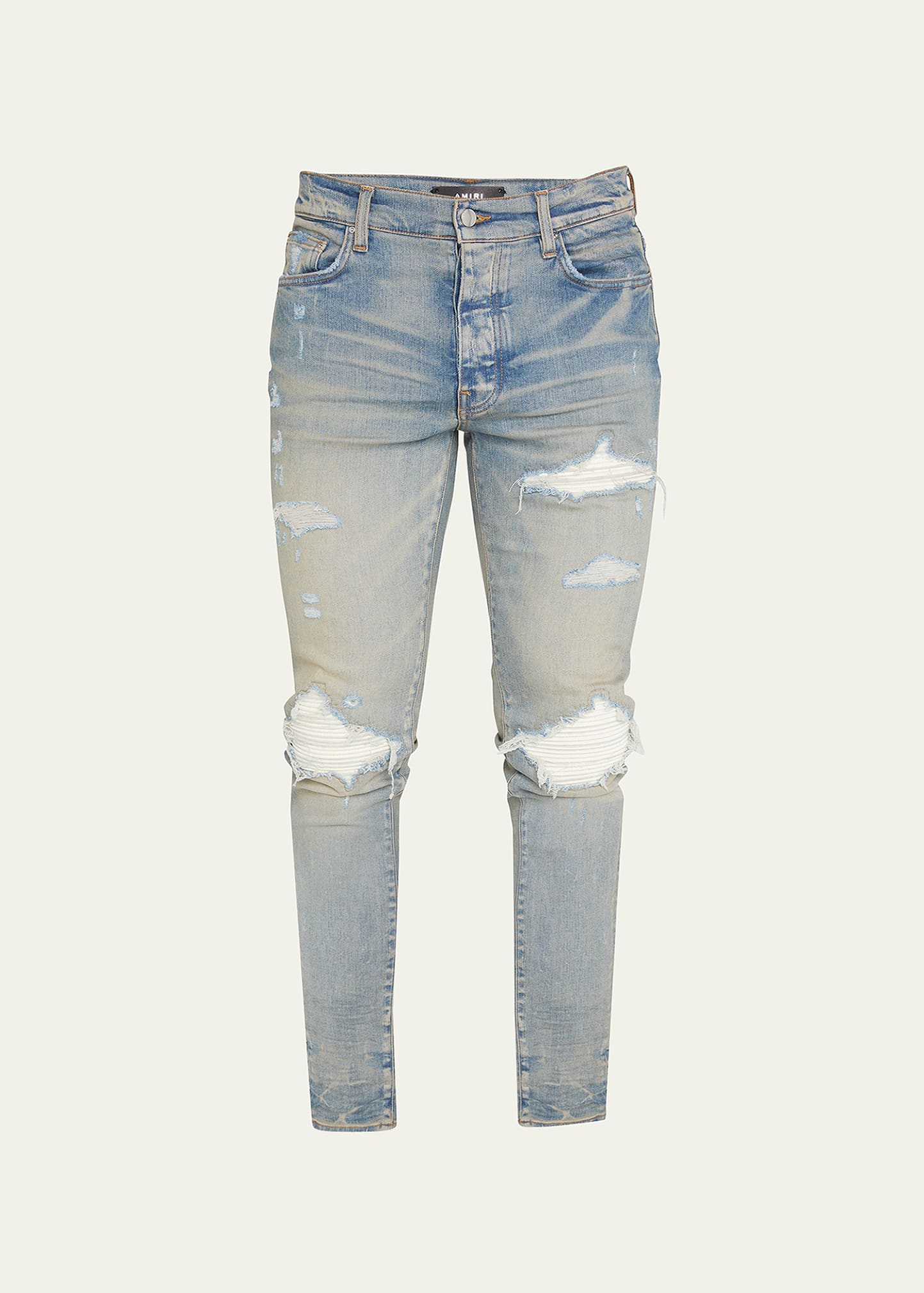 Amiri Men's MX1 Ultra Suede-Patch Skinny Jeans - Bergdorf