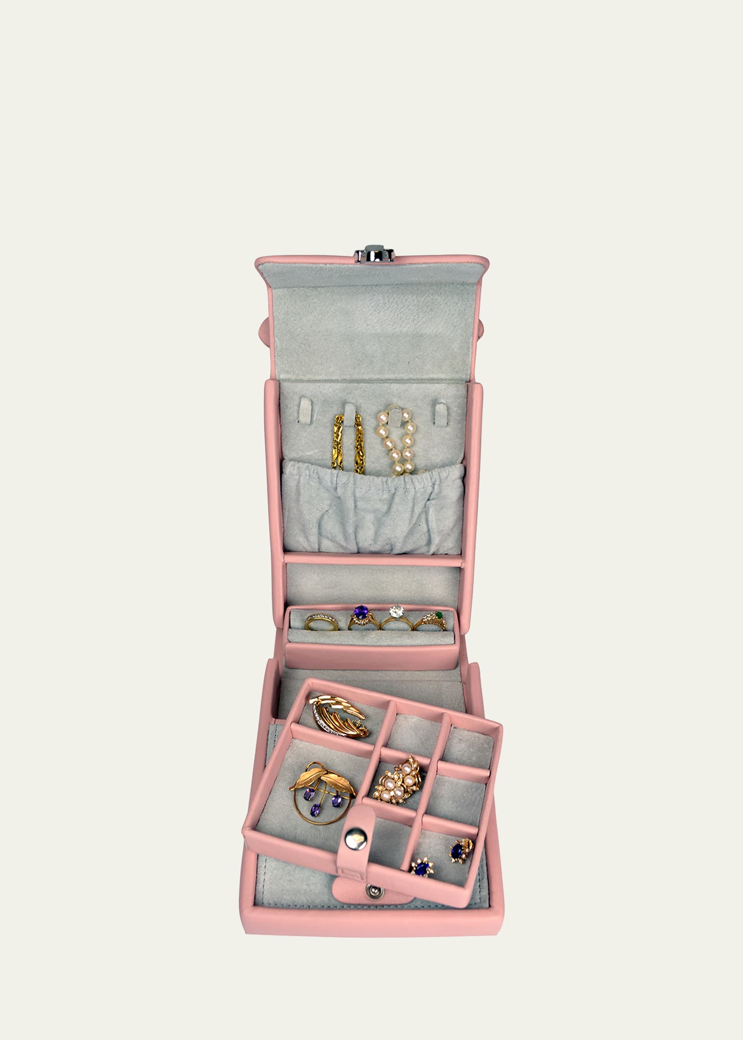 ROYCE New York Personalized Leather Luxe Travel Jewelry Case