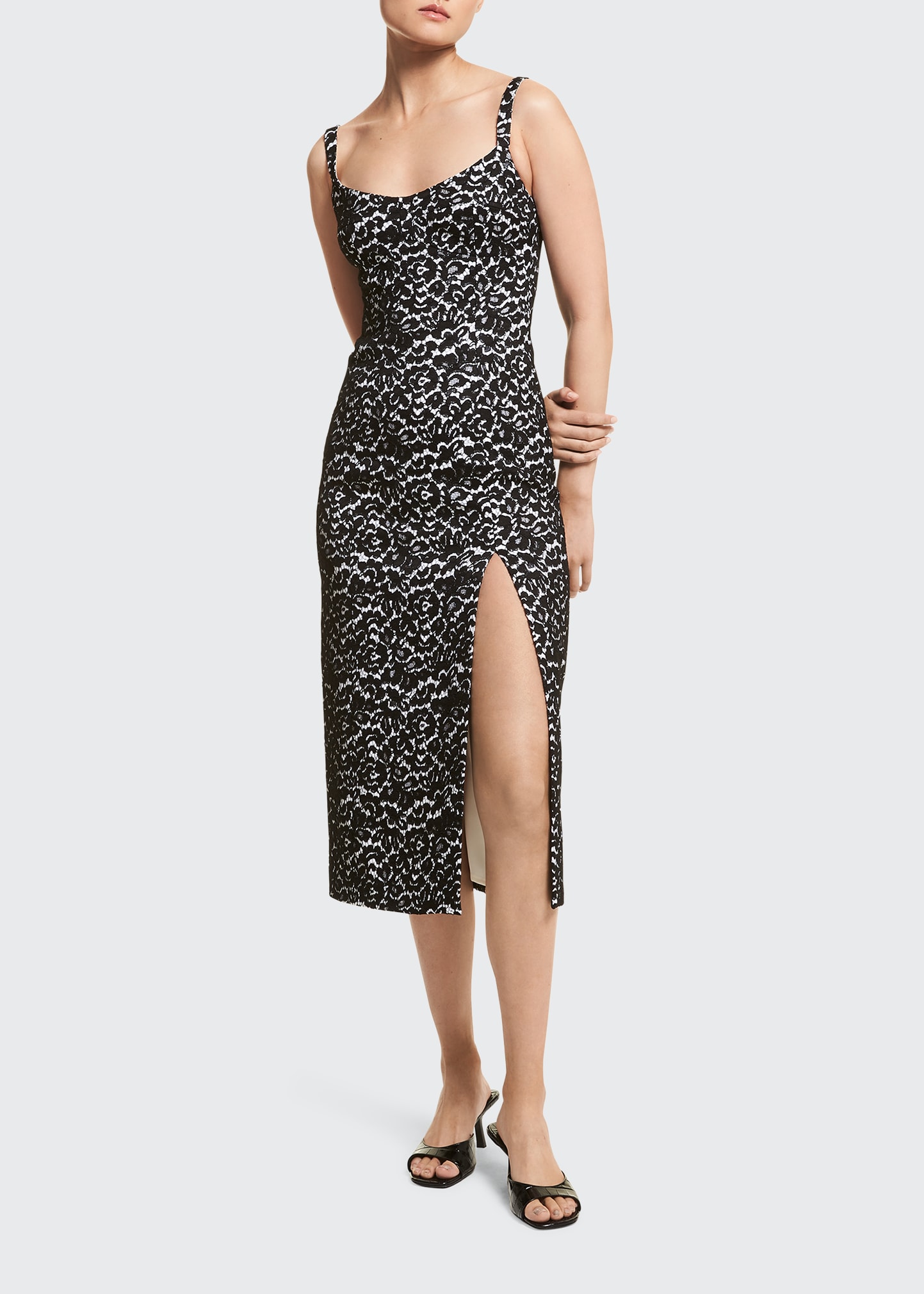 michael kors grommeted crepe midi dress