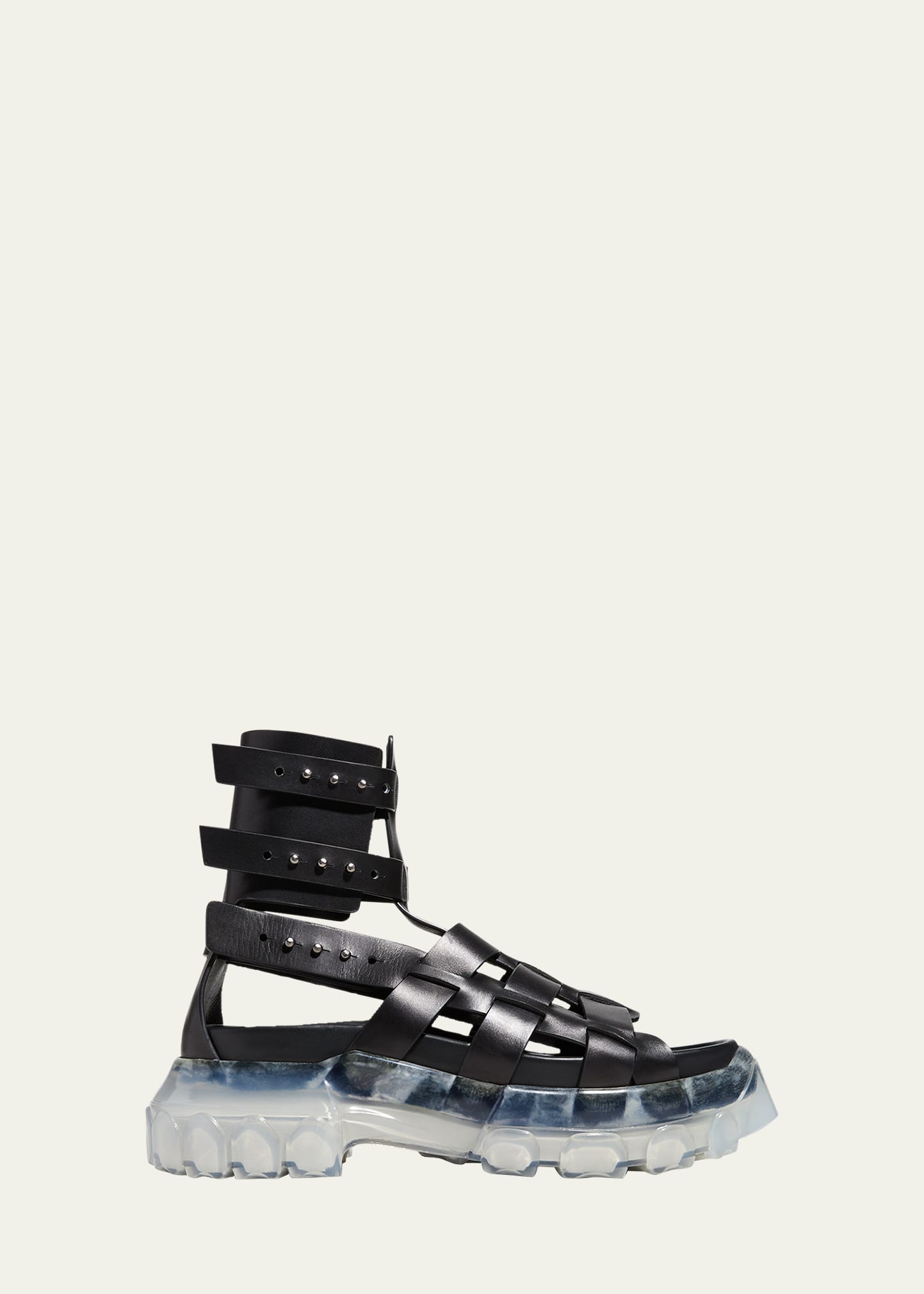 Rick Owens Leather Hiking Tractor Gladiator Sandals - Bergdorf Goodman