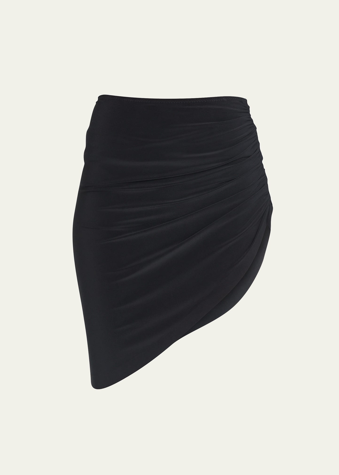 Norma Kamali Side-Drape Asymmetric Mini Skirt - Bergdorf Goodman