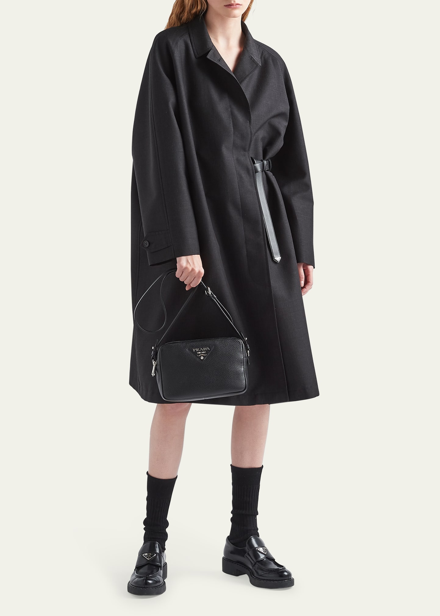 Prada Triangle Logo Zip Camera Crossbody Bag - Bergdorf Goodman