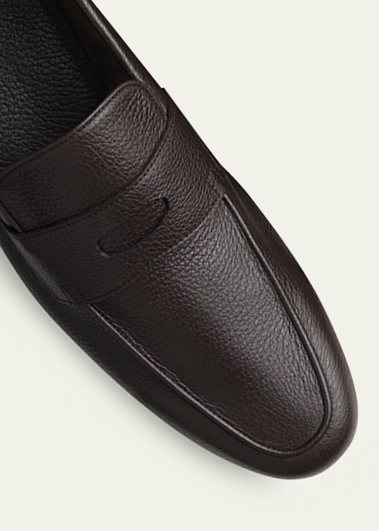 John Lobb Men's Thorne Soft Textured Leather Penny Loafers