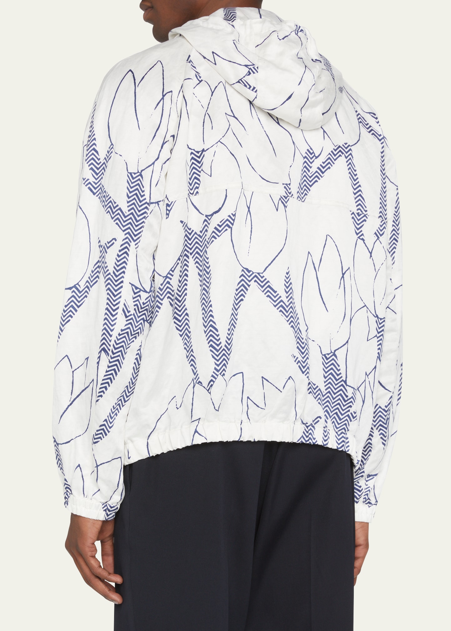 Giorgio Armani Men's Tulip-Print Hooded Zip Jacket - Bergdorf Goodman