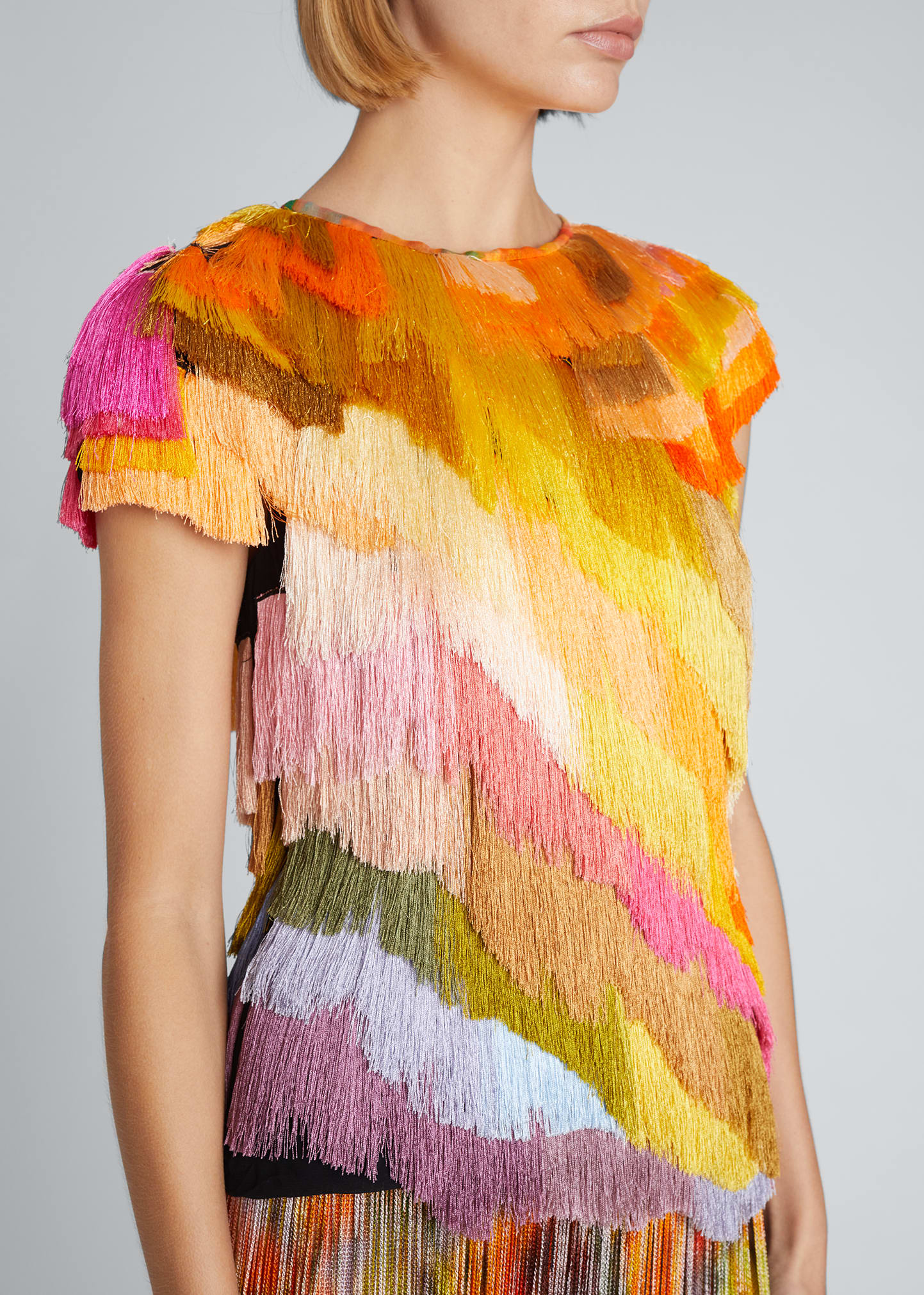 Dries Van Noten Asymmetric Layered Fringe Top - Bergdorf Goodman