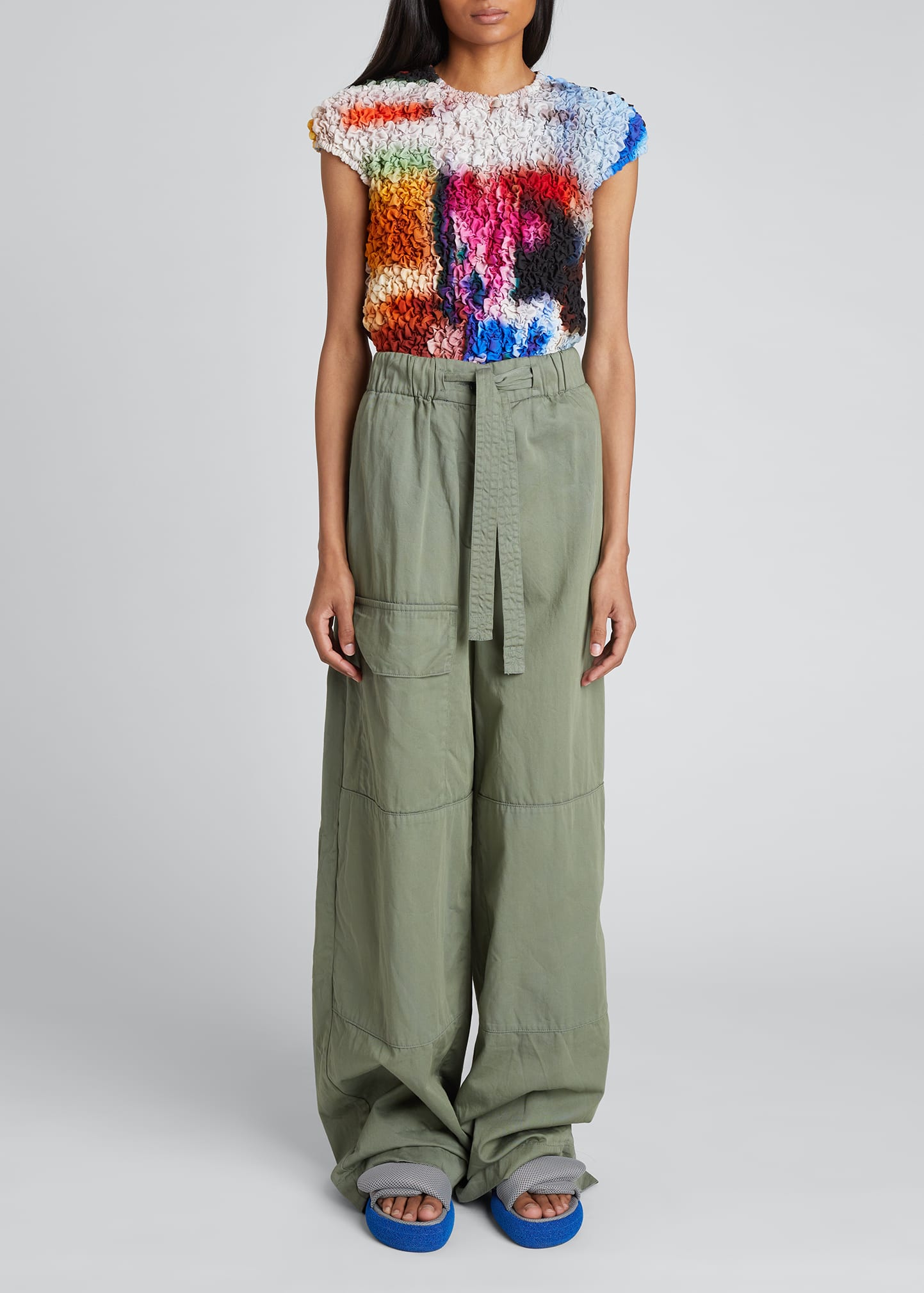 DRIES VAN NOTEN WIDE BELTED cargo PANTS