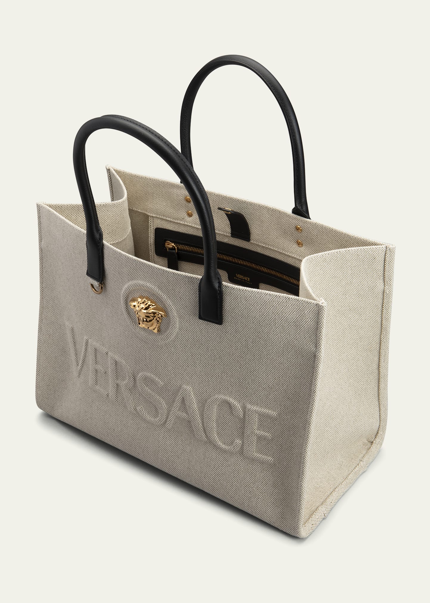 Versace La Medusa Logo Canvas Tote Bag - Bergdorf Goodman