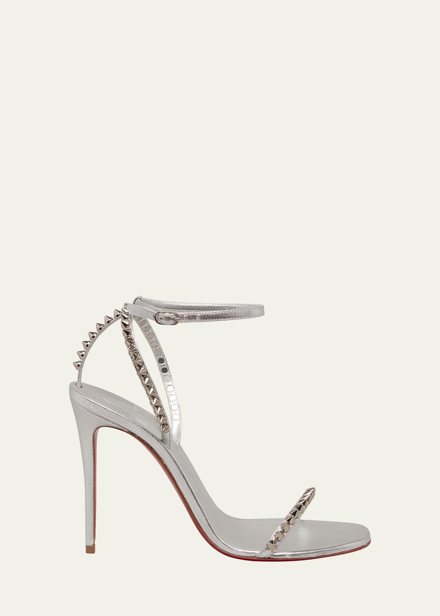 so me red sole spike metallic leather sandals