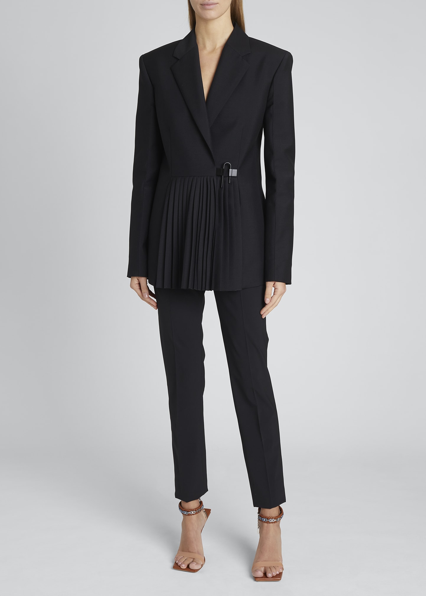 Givenchy U-Lock Pleated Blazer Jacket - Bergdorf Goodman