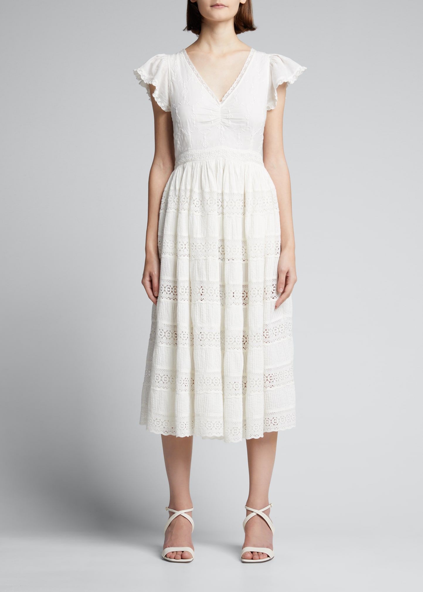 Sam Babette Midi Dress Love Sam Dress LoveShackFancy Abena V-Neck