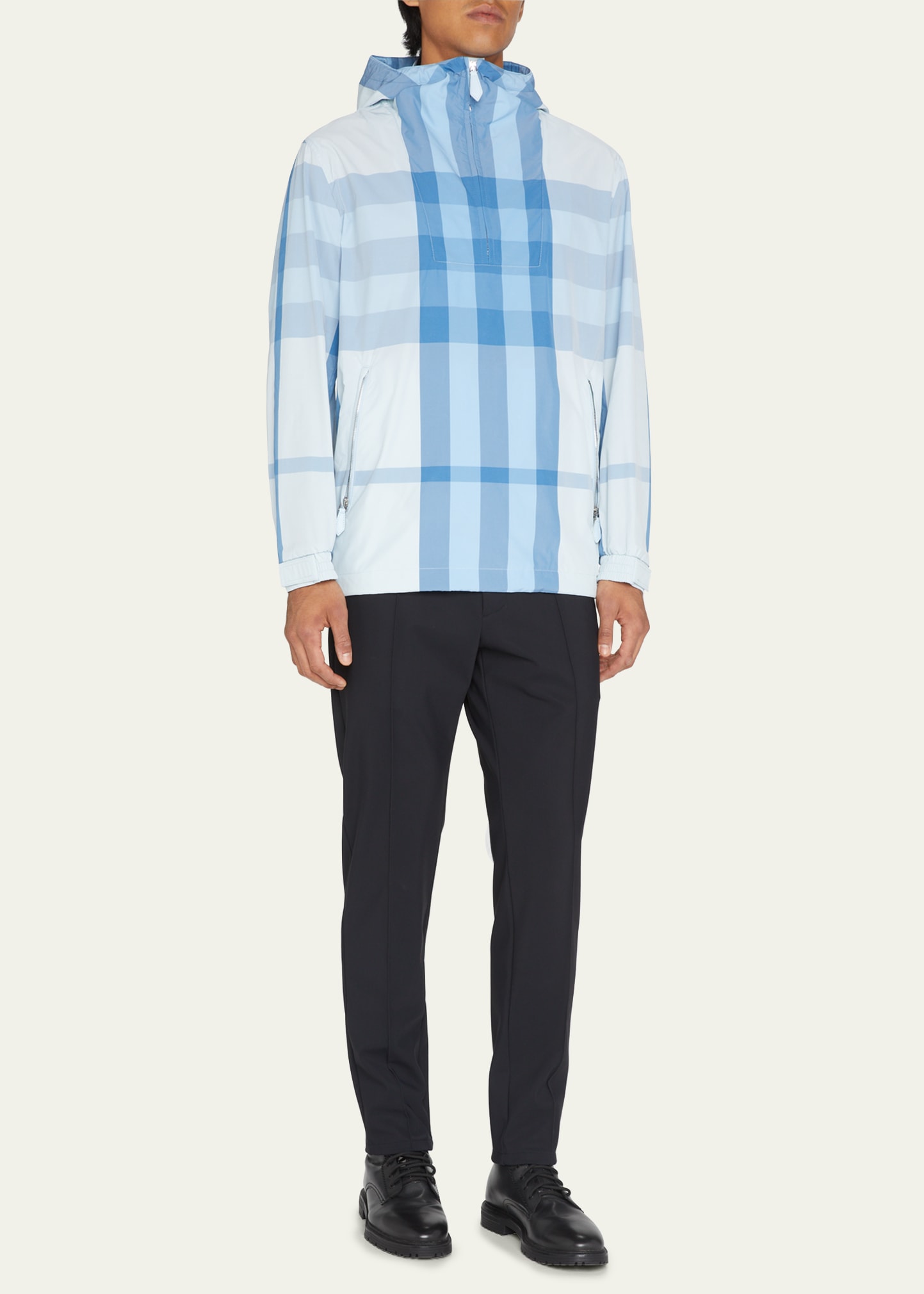 Burberry Men's Large Check Zip Anorak - Bergdorf Goodman