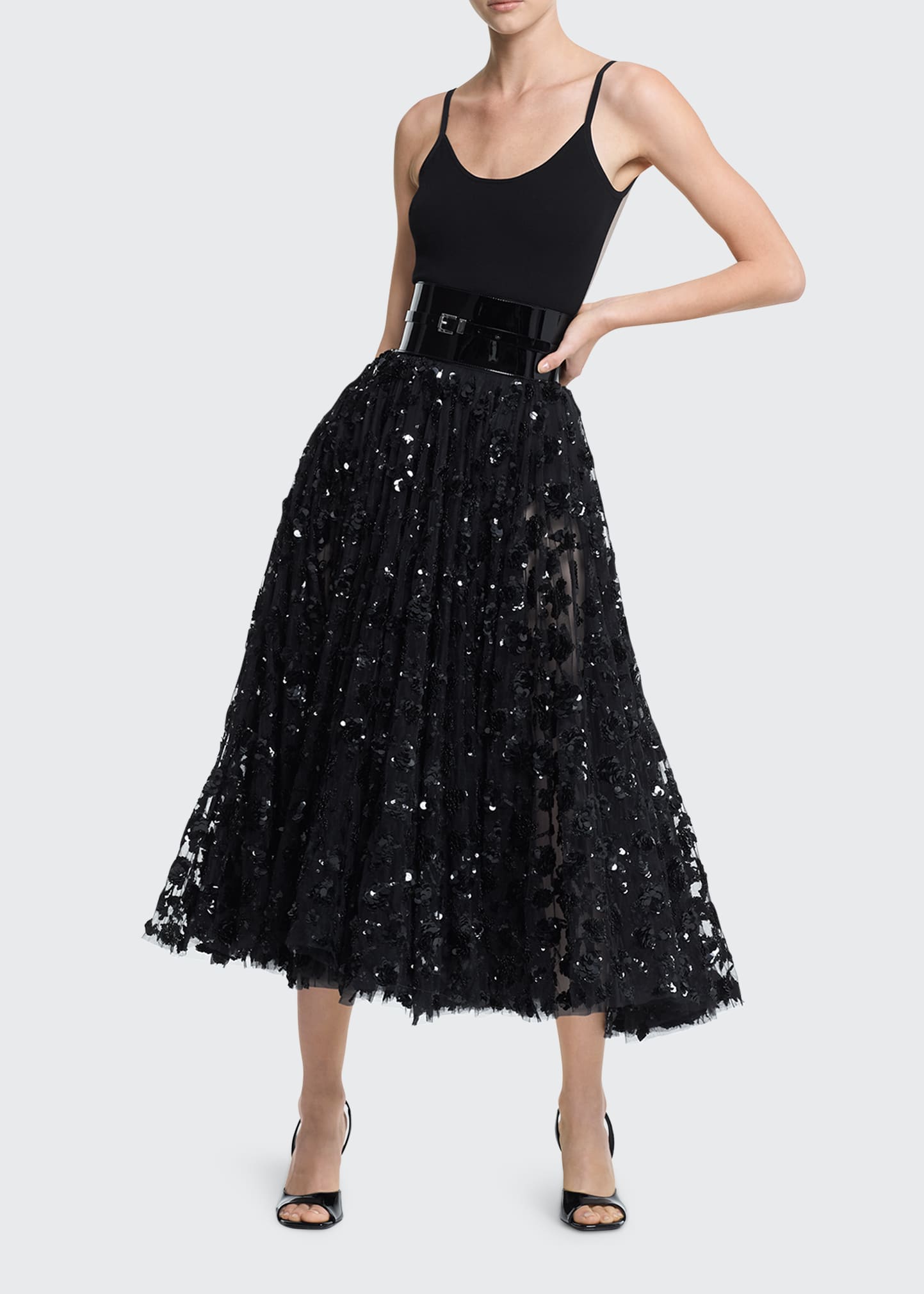 Michael Kors Collection Sequined Tulle Midi Skirt - Bergdorf Goodman