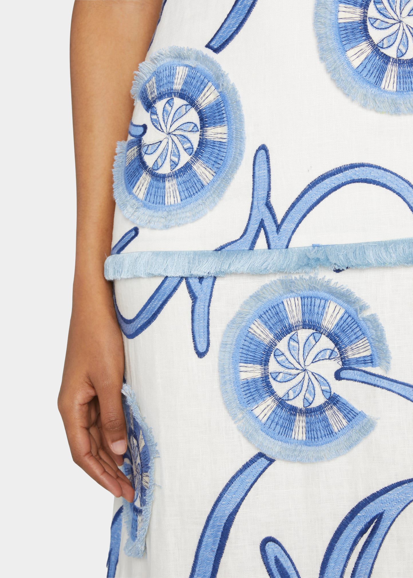 Alexis Bouquet Embroidered Floral Linen Midi Dress - Bergdorf Goodman