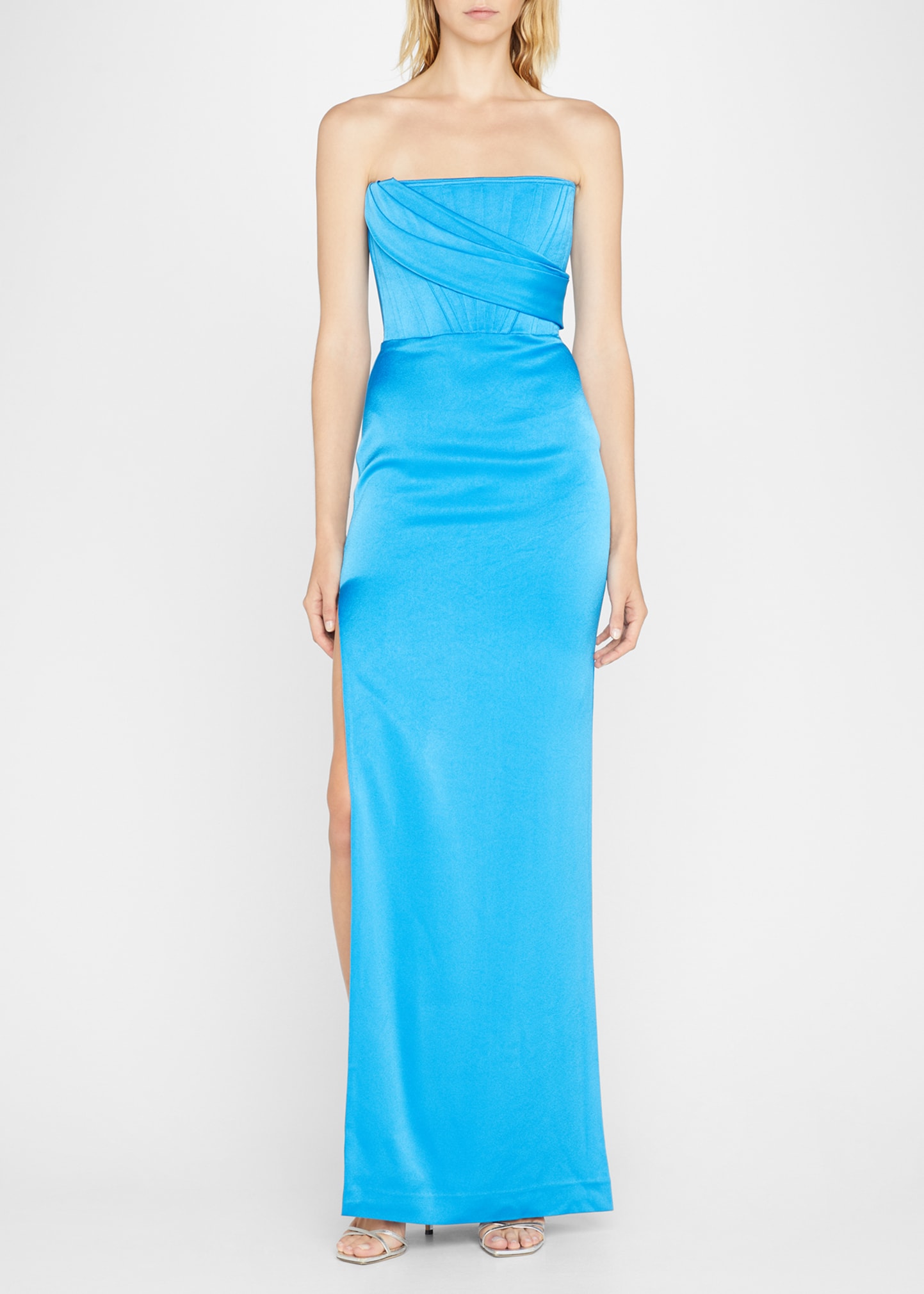 Alex Perry Satin crêpe draped bustier gown Alex Perry