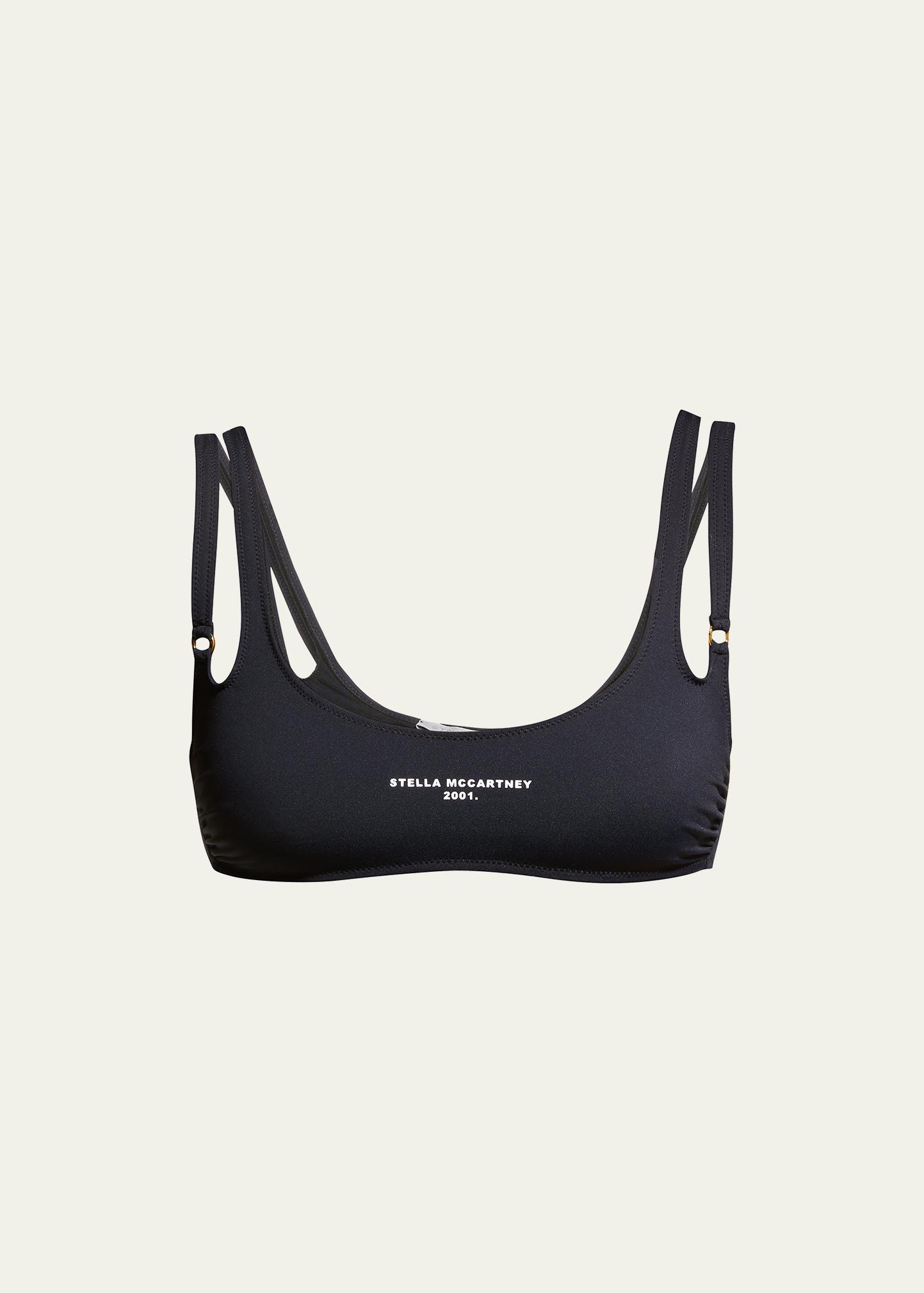Stella McCartney 2001 Logo Split-Strap Bikini Top - Recycled Nylon 