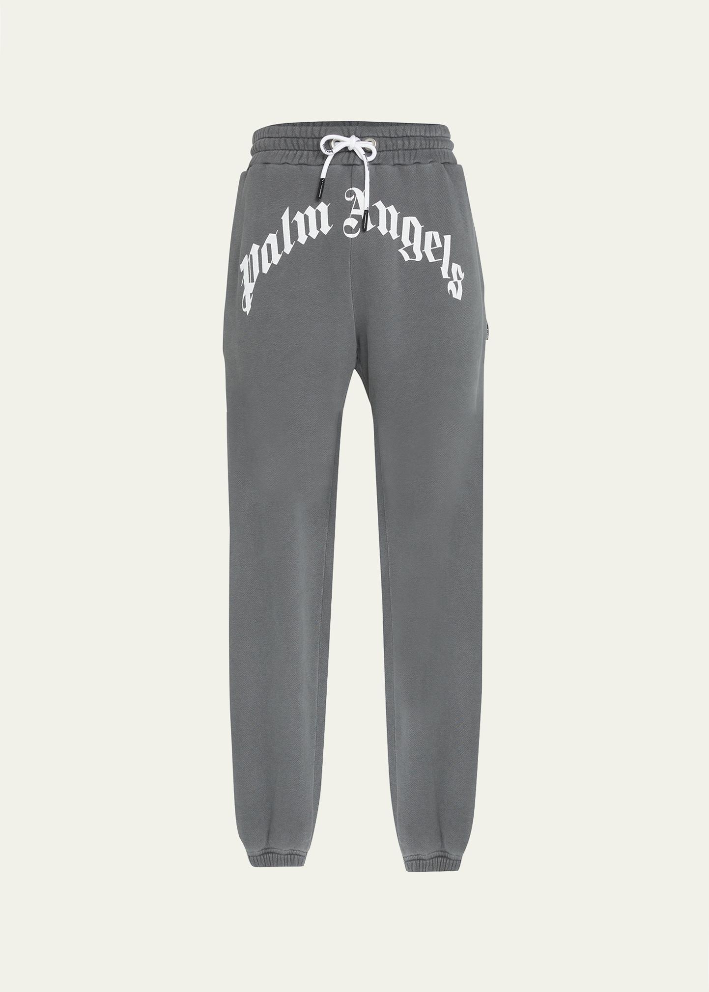 Palm Angels Men's Curved-Logo Sweatpants - Bergdorf Goodman