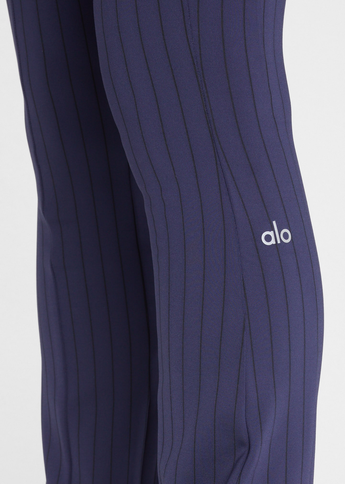 Alo Yoga High-Waist Pinstripe Zip-It Flare Leggings