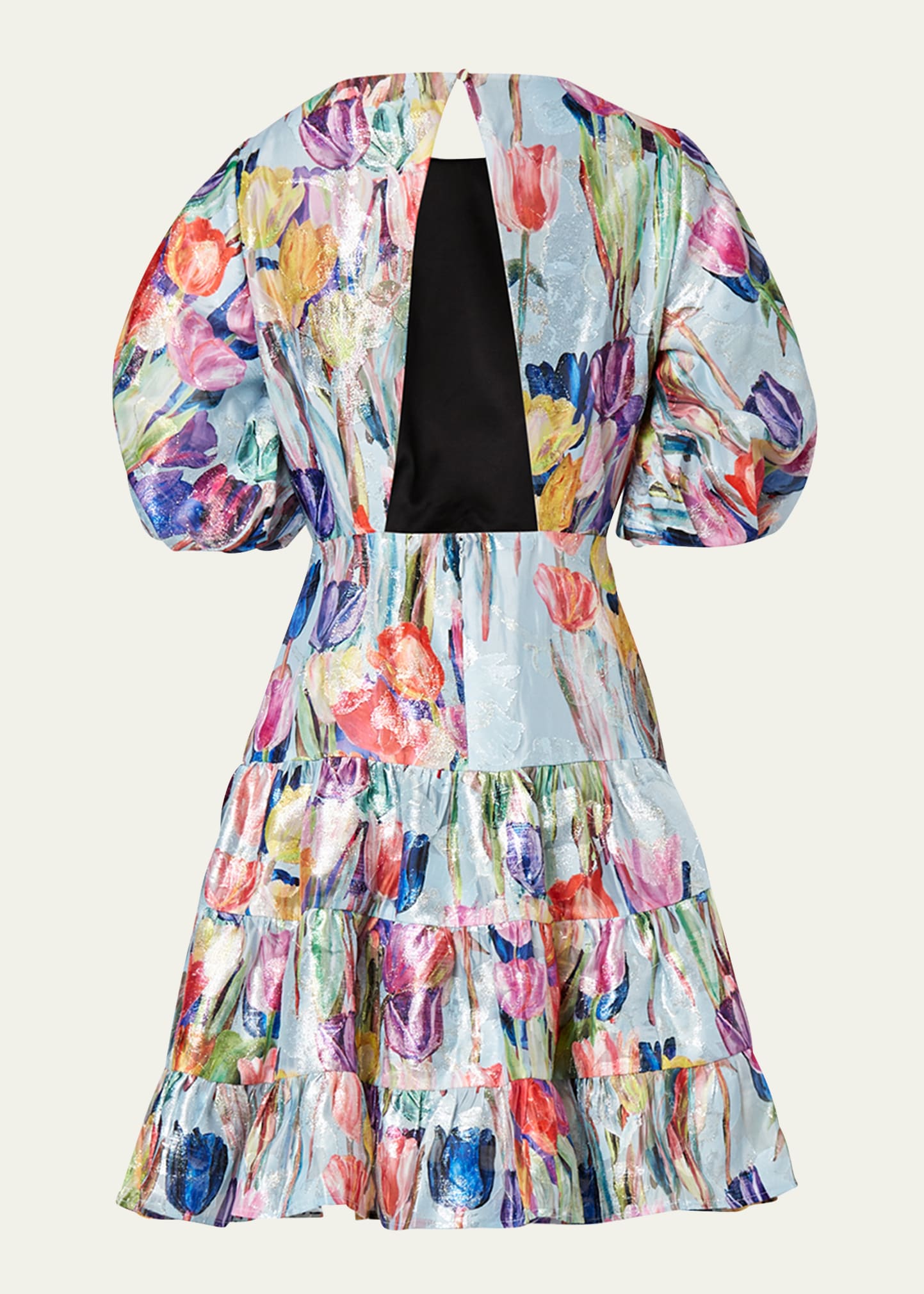 blue midi floral dress Rihoas Floral Square Neck Corset Midi Dress