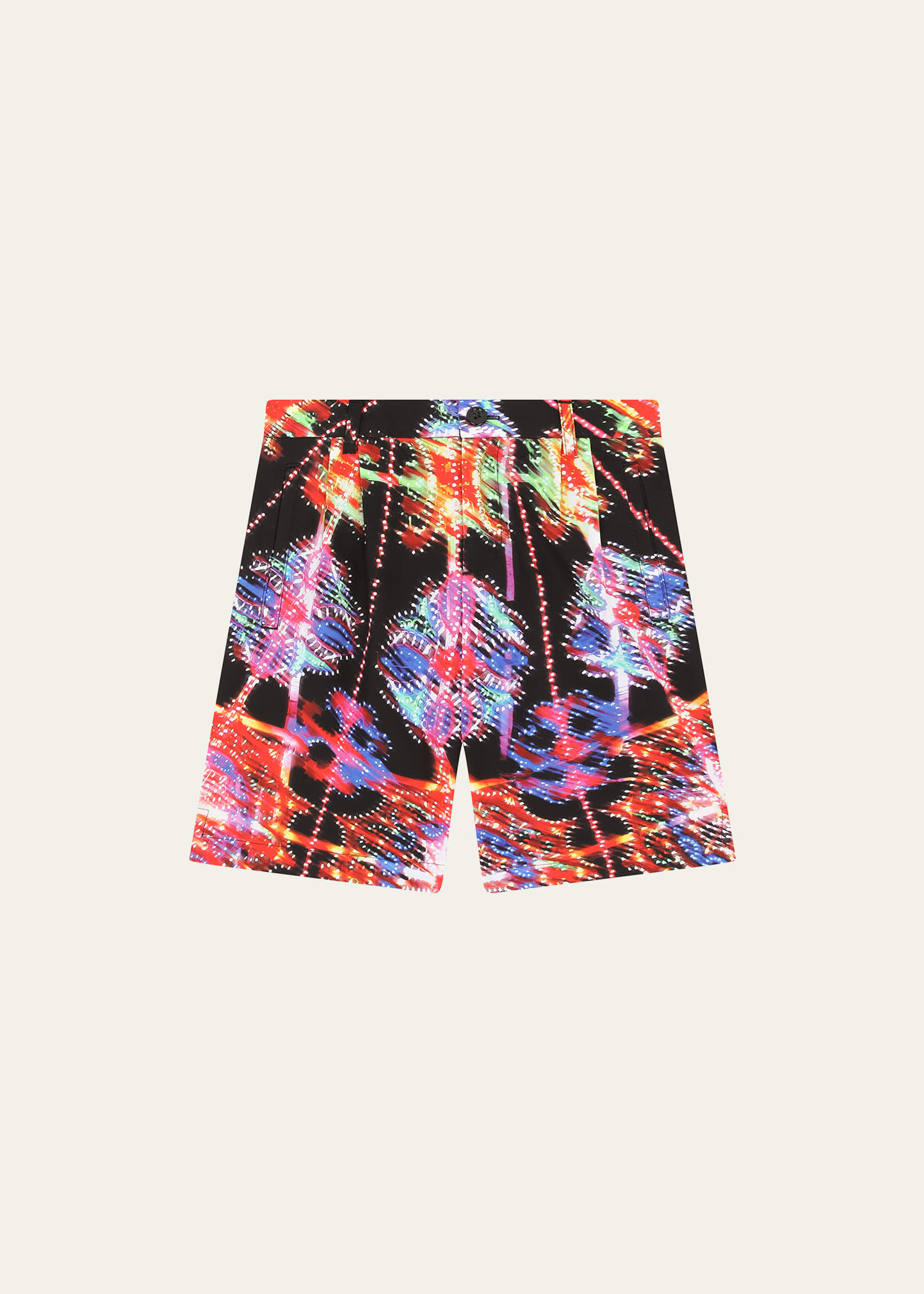 Dolce&Gabbana Kid's Luminary-Print Nylon Shorts, Size 8-12