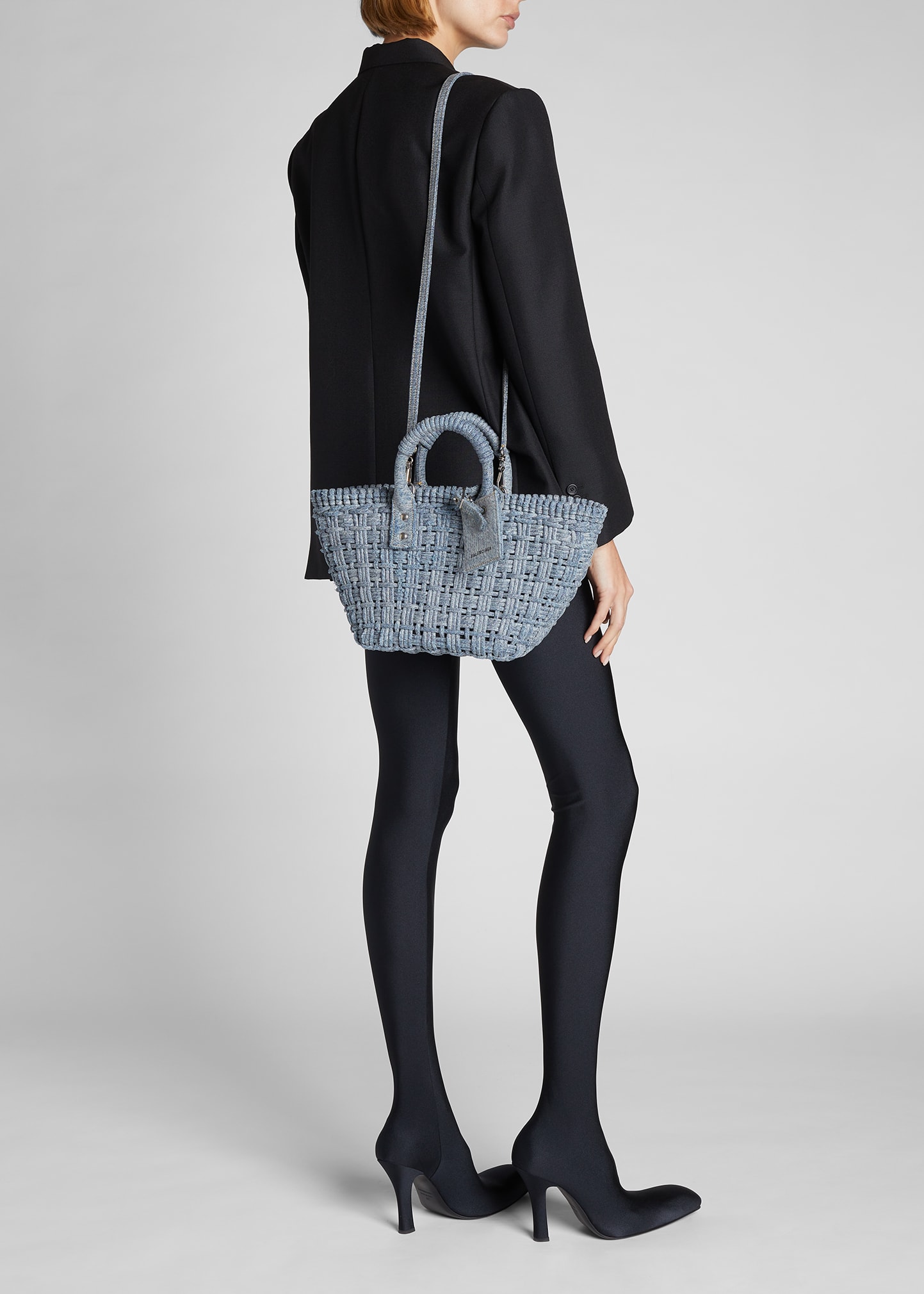 Balenciaga Bistro XS Denim Basket Tote Bag - Bergdorf Goodman