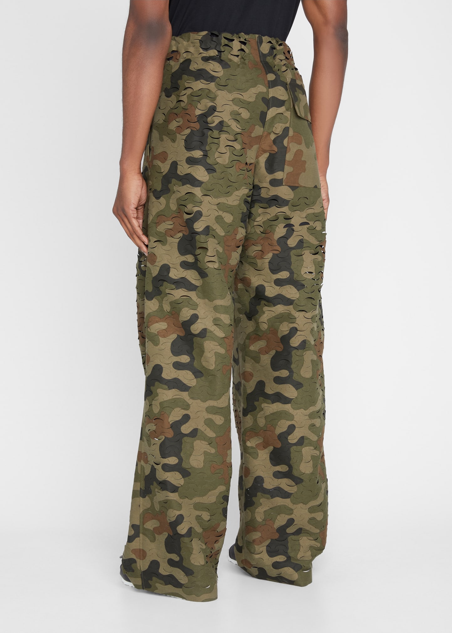 Dries Van Noten Men's Potter Laser-Cut Camo Baggy Pants - Bergdorf