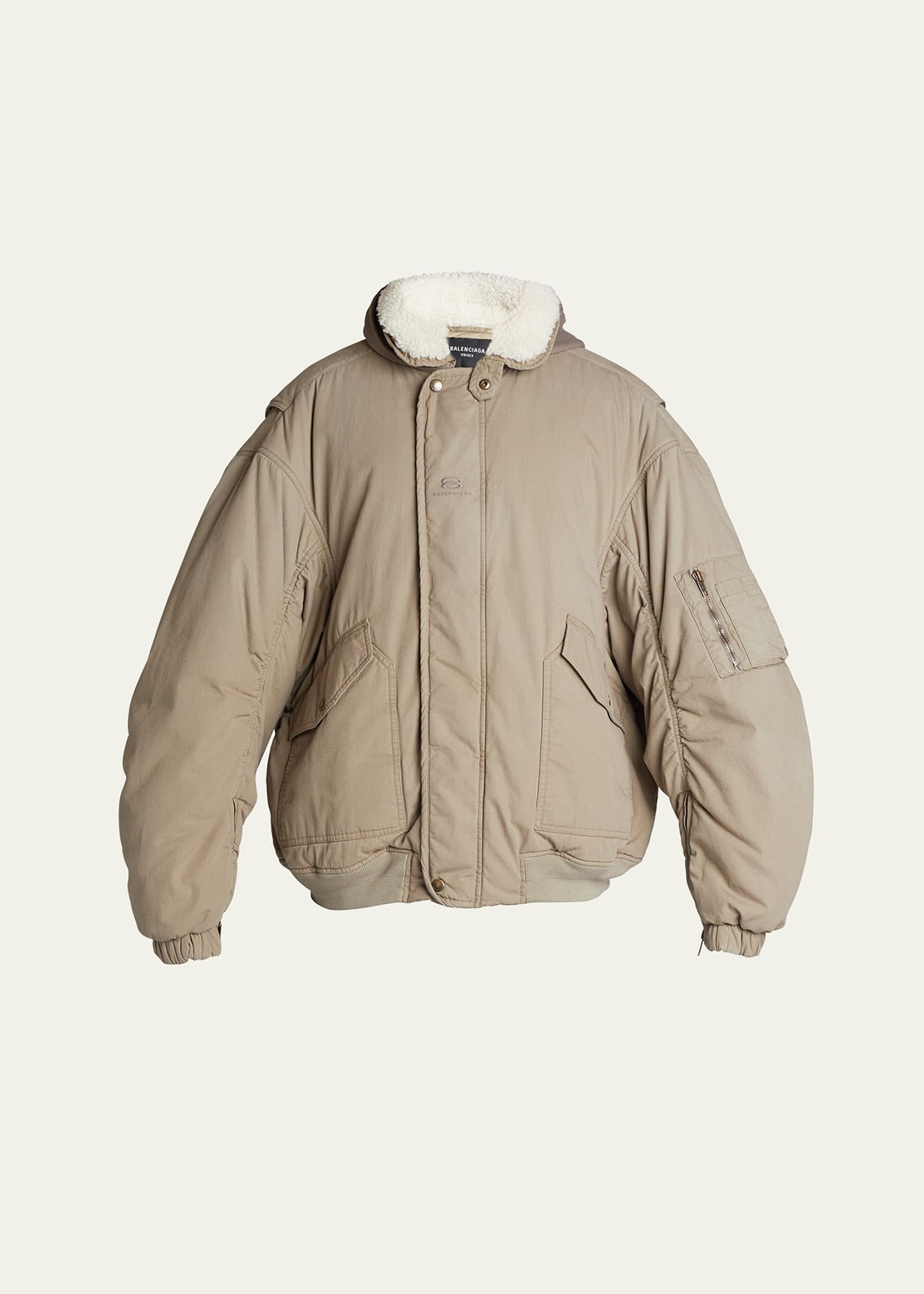 Balenciaga Men's Sherpa-Lined Oversized Bomber Jacket - Bergdorf