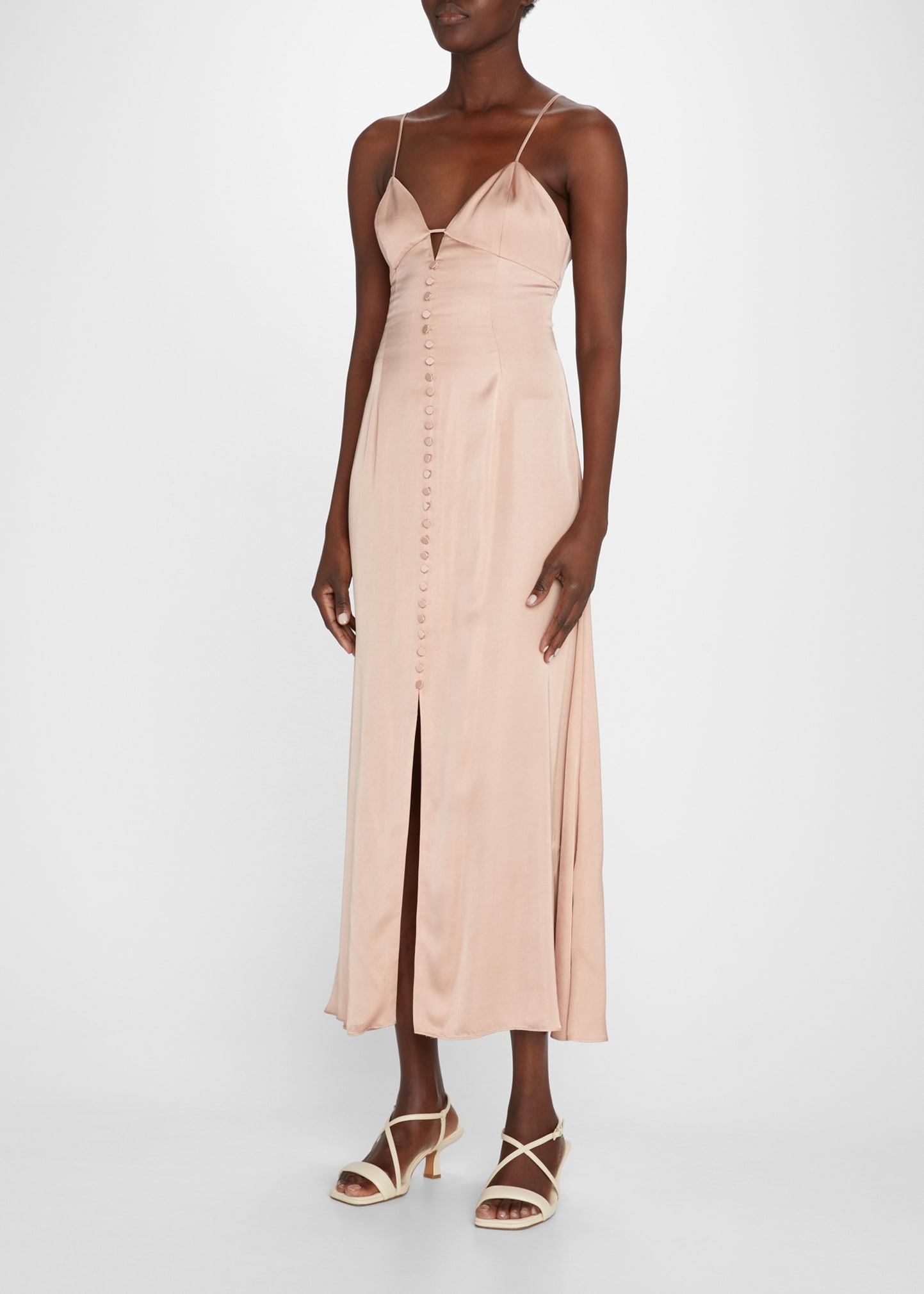 SIMKHAI Anja Satin Bias Midi Slip Dress - Bergdorf Goodman