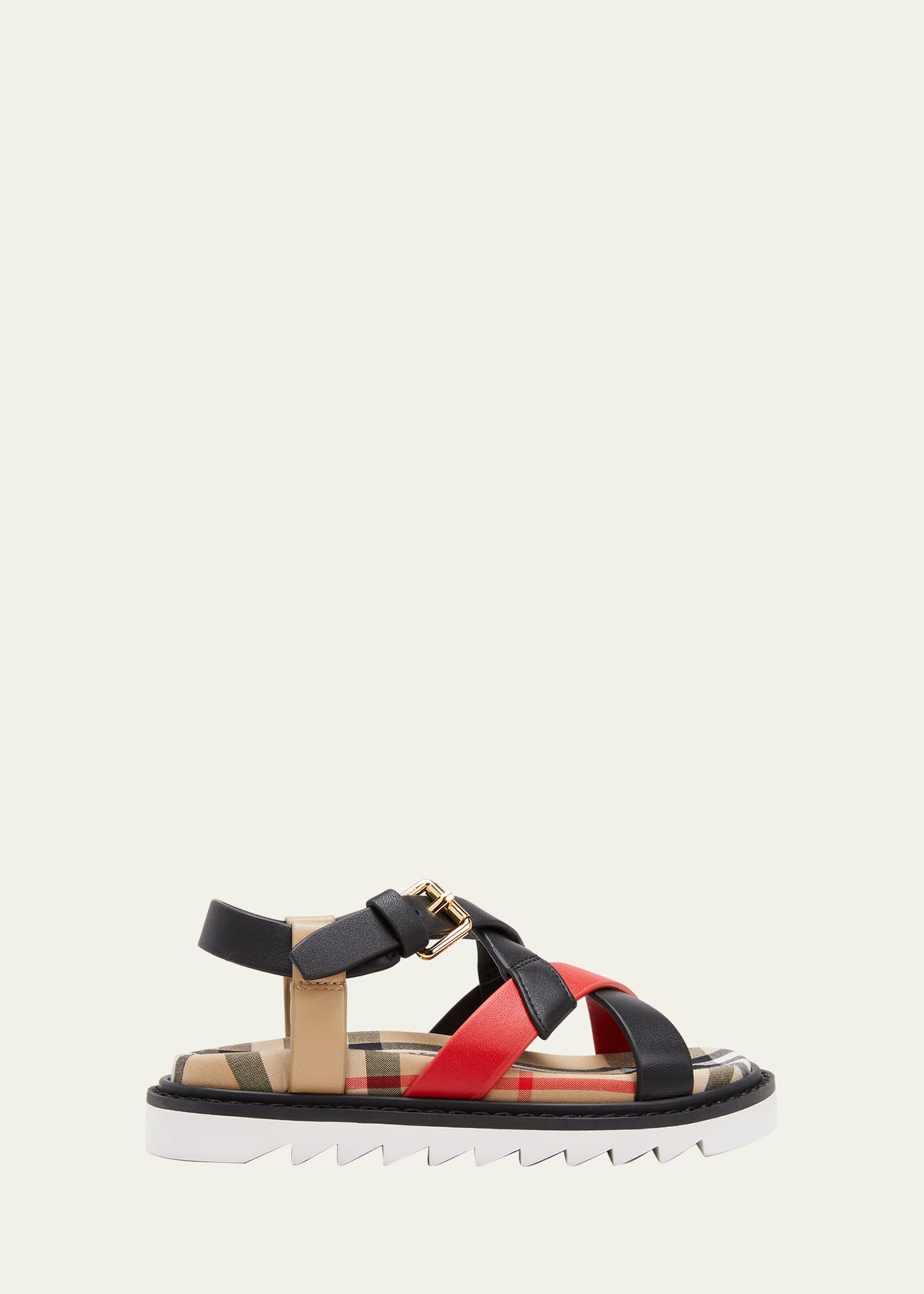Burberry Kid's Jane Checkerboard-Print Sandals, Size 23-26