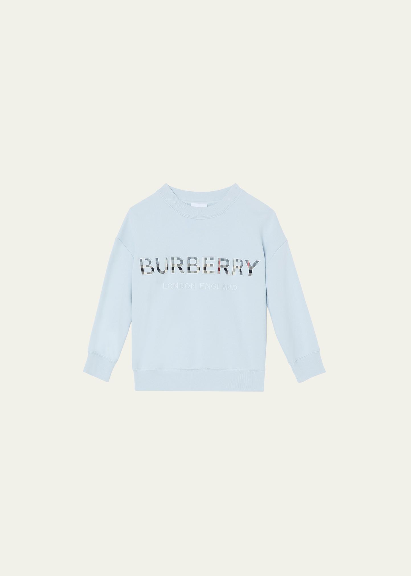 Burberry Boy's Eugene Vintage Check Logo Sweatshirt, Size 3-14