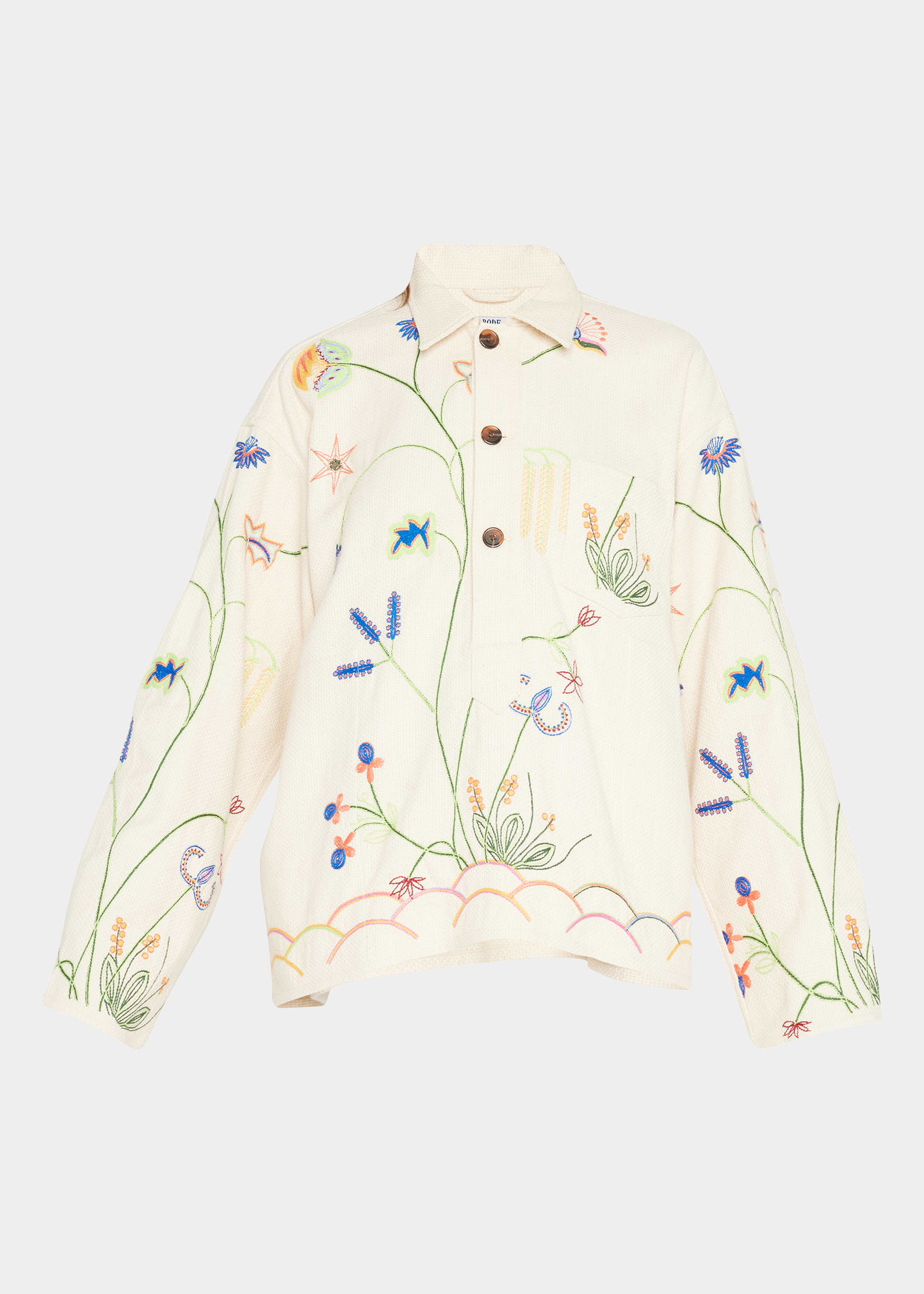 BODE wildflower pullover ボーディ BODE Wildflower Pullover - Écru / Multi | Garmentory
