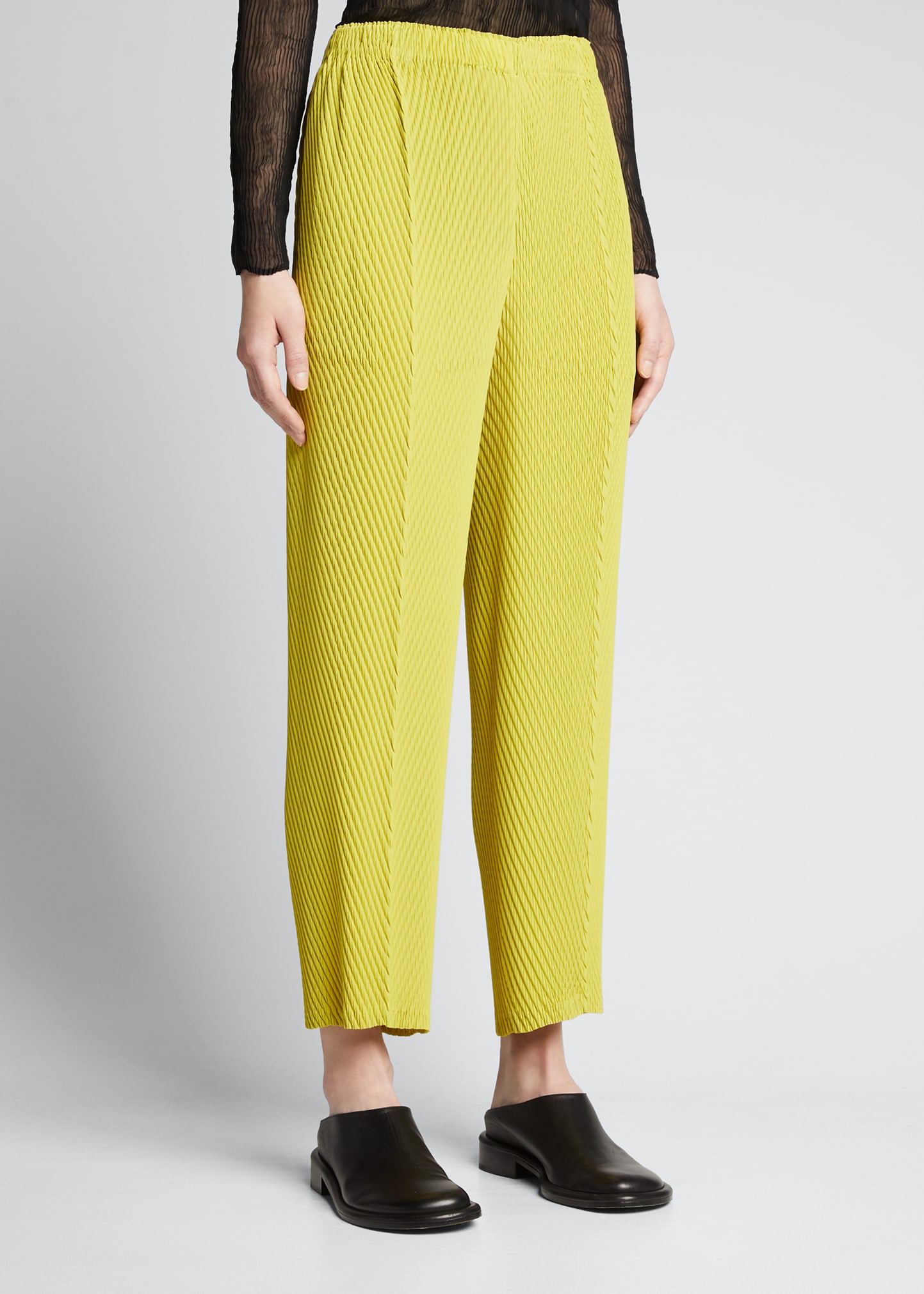 Issey Miyake Rhombus Pleats Straight-Leg Pants - Bergdorf Goodman