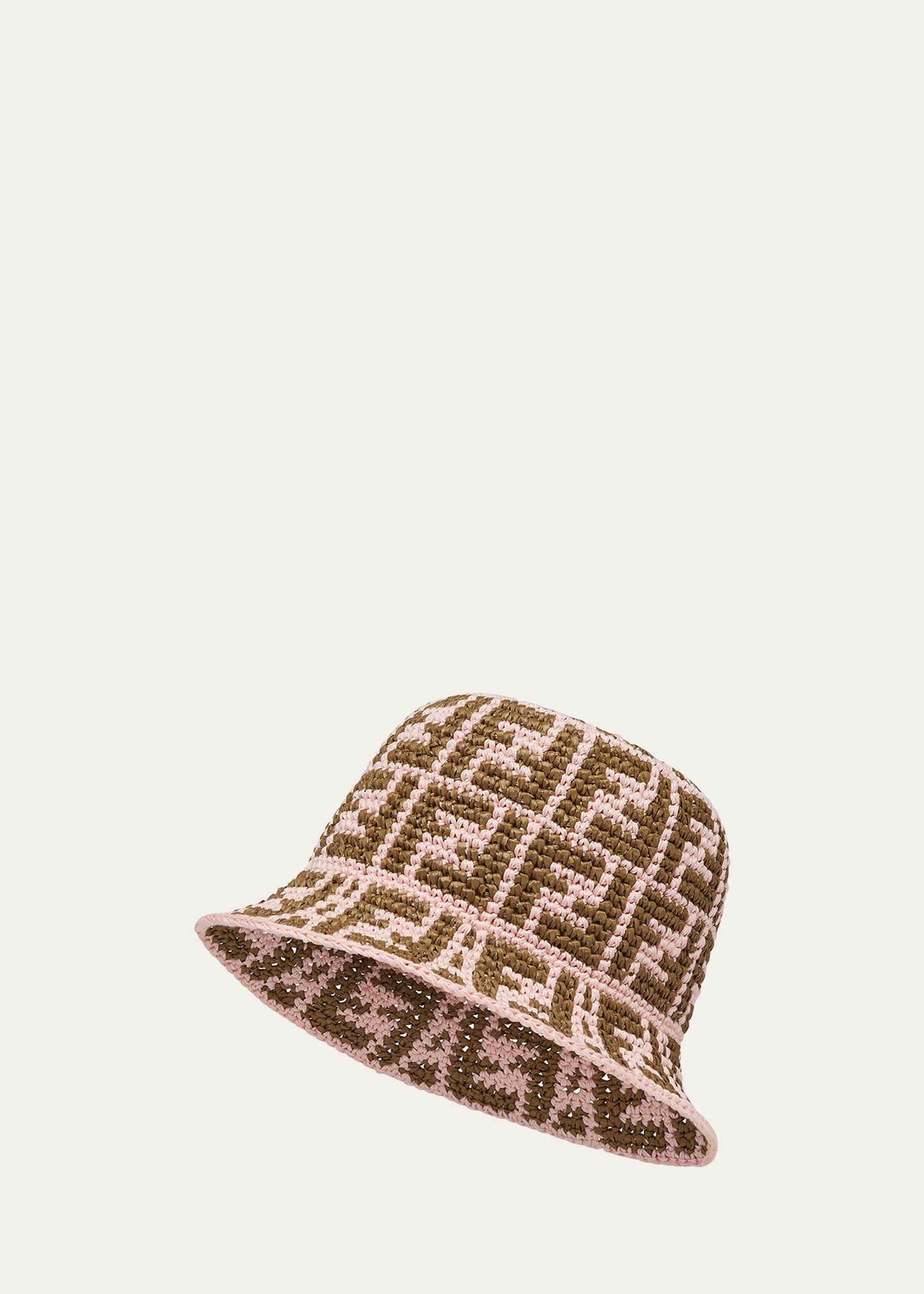 Fendi FF Woven Raffia Bucket Hat