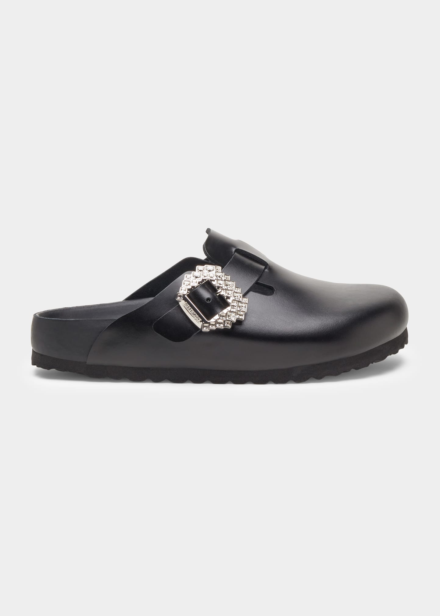 x MANOLO BLAHNIK Boston Crystal Buckle Clogs