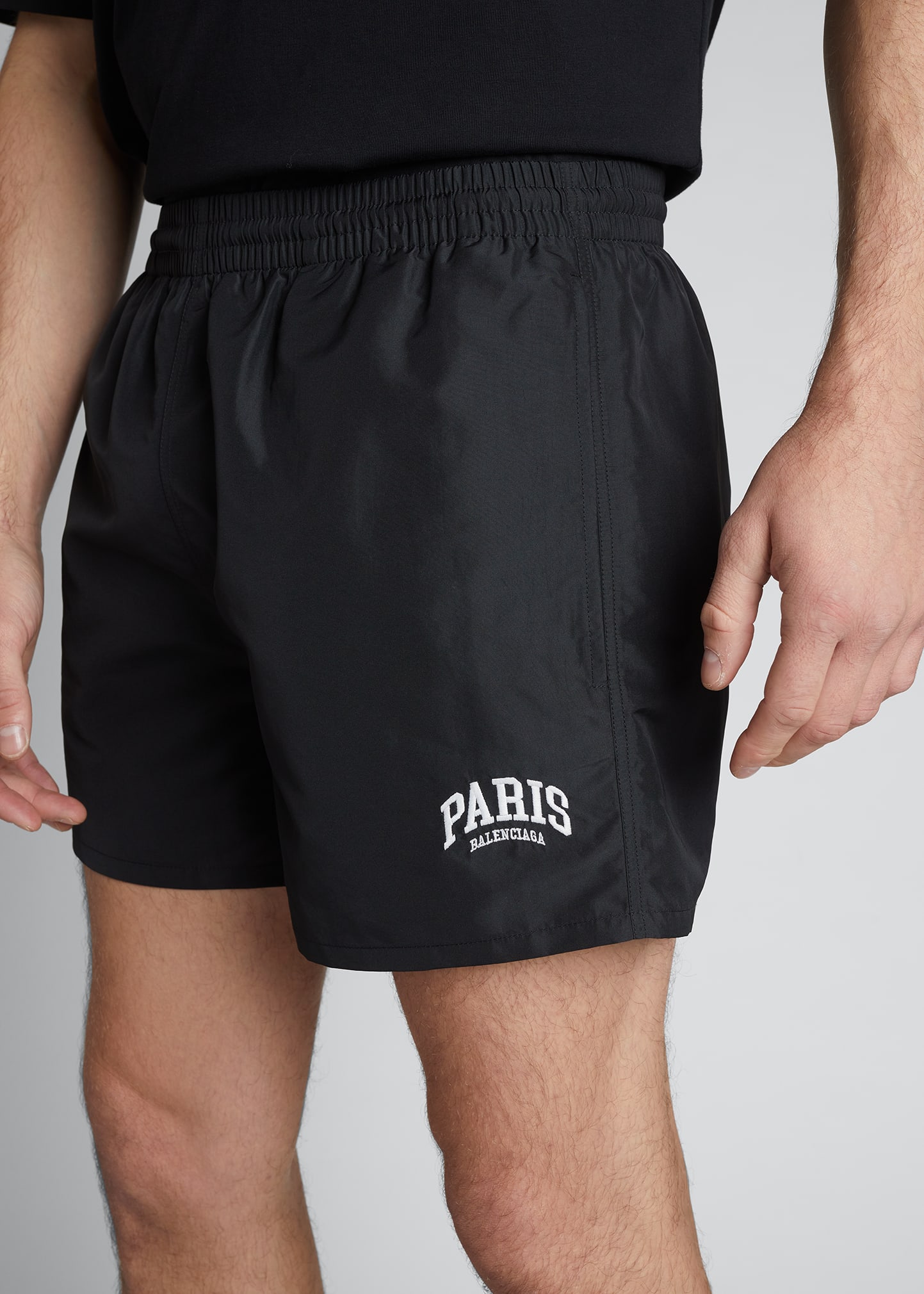 Balenciaga Men's Paris Swim Shorts - Bergdorf Goodman