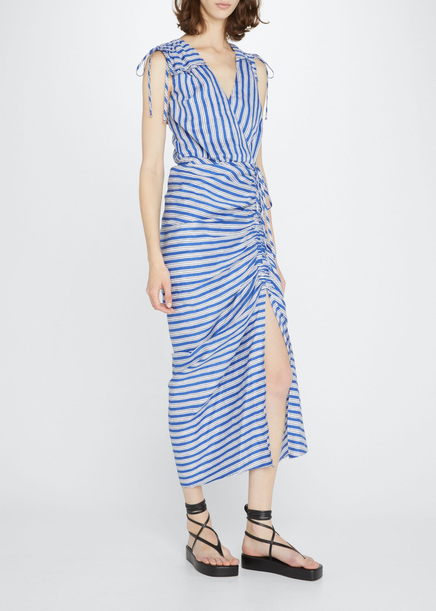 elaine cupro ribbed wrap dress