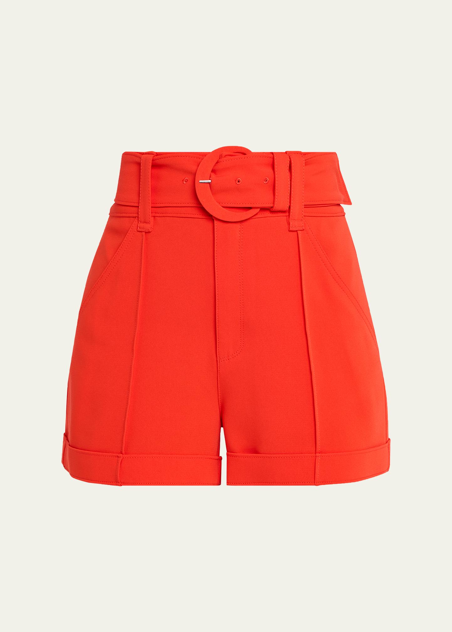 Cinq a Sept Aldi Belted High-Rise Stitched Shorts - Bergdorf Goodman