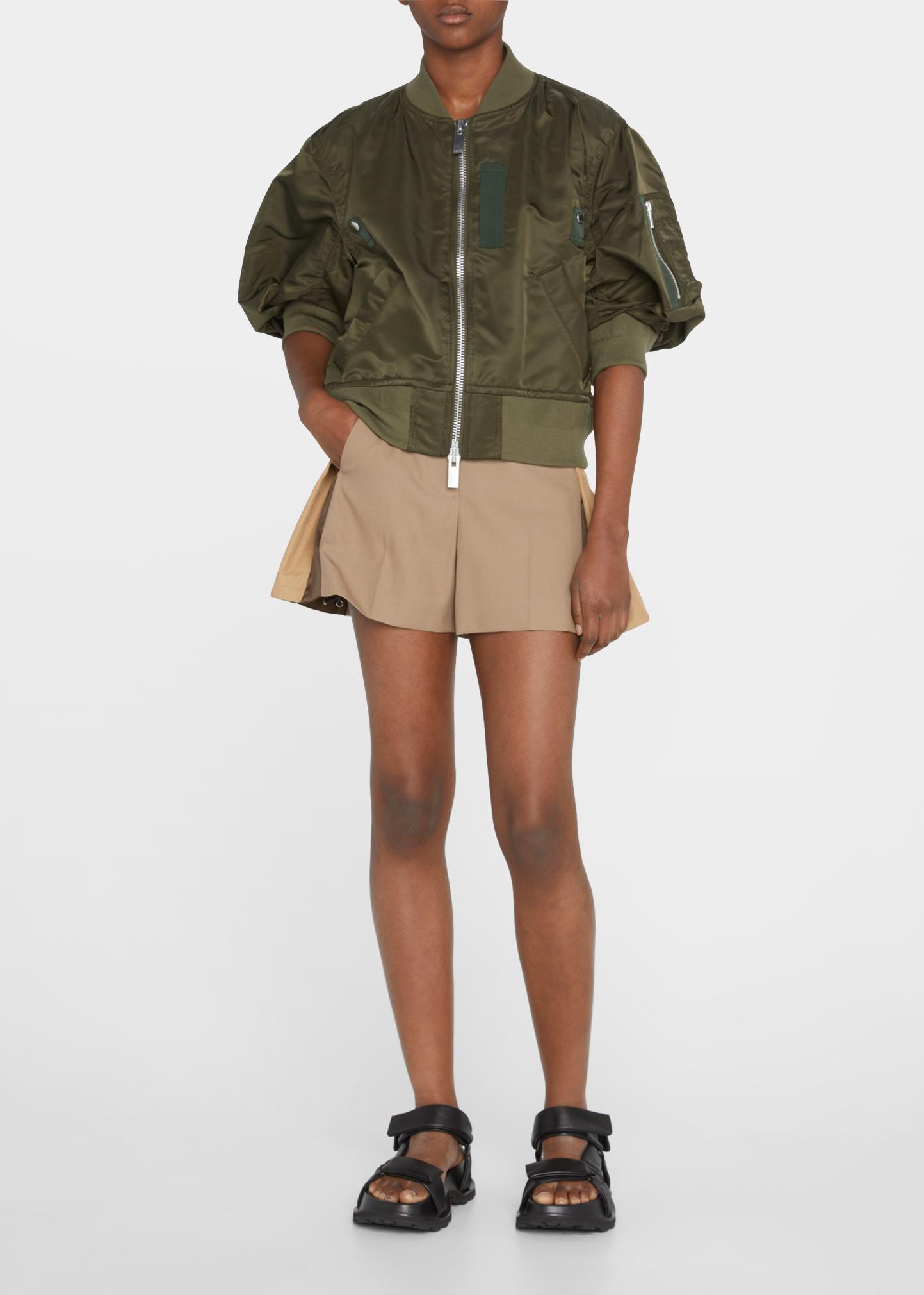 SACAI Nylon Twill Puff Short-Sleeve Bomber Jacket - Bergdorf Goodman